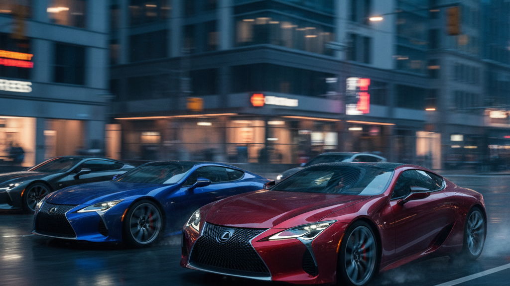 Editorial, photo-realistic HERO for an automotive daily news article titled "Lexus Supercar Teased with Upgraded V8 – Daily Car News (2025-10-30)". De