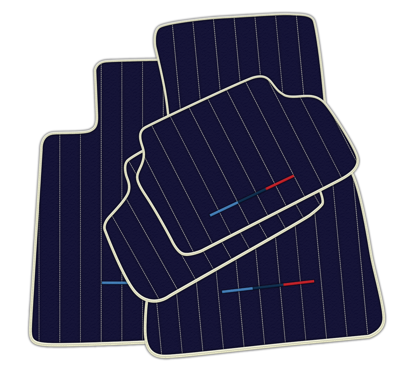 Stylish Customizable Dark Blue Leather Floor Mats for BMW i8 Series l12 I15