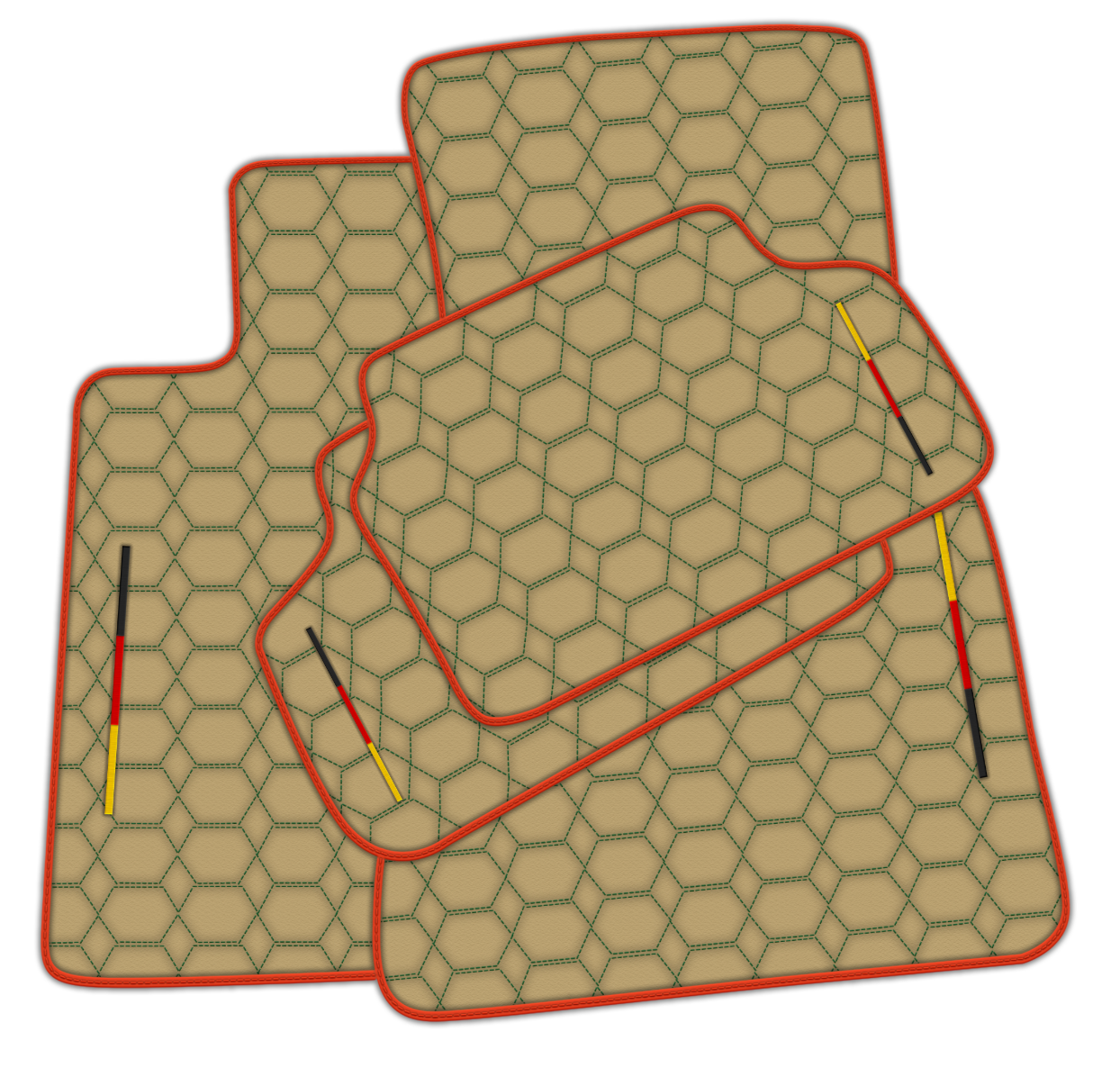 Stylish Customizable Beige Leather Floor Mats for BMW