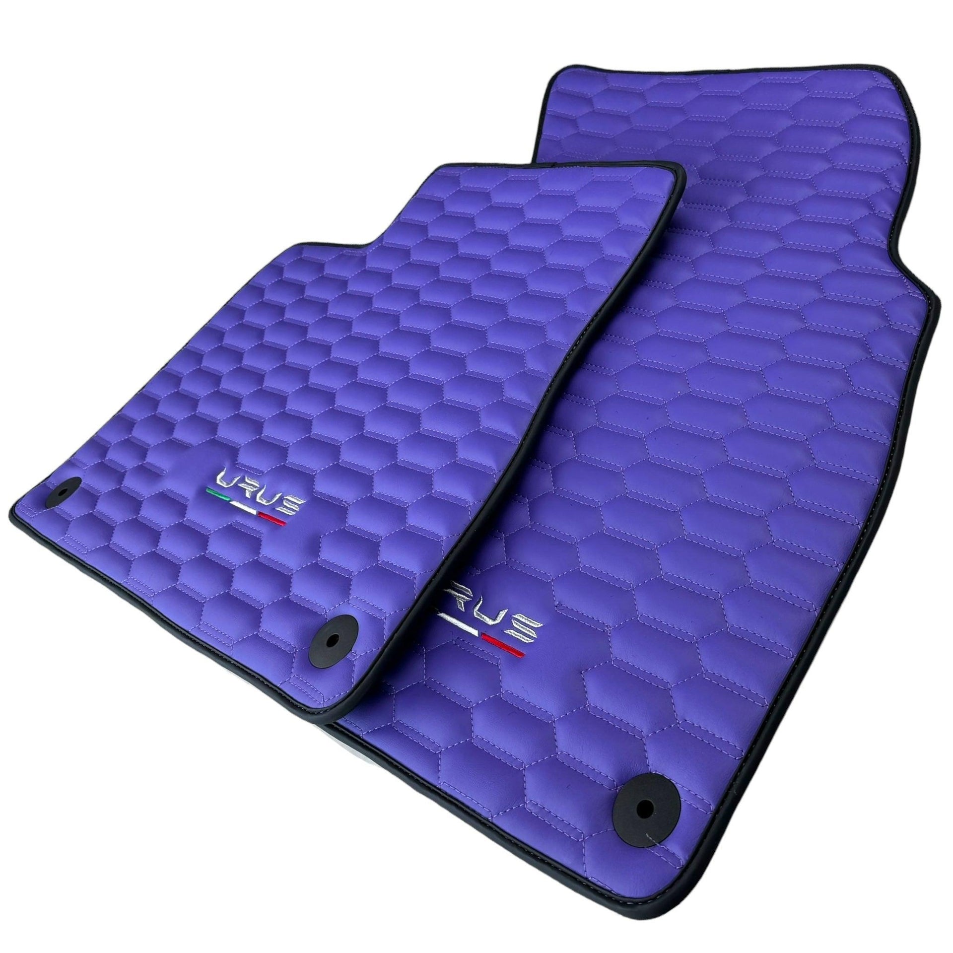 Purple Leather Black Floor Mats for Lamborghini Urus | Black Trim - AutoWin