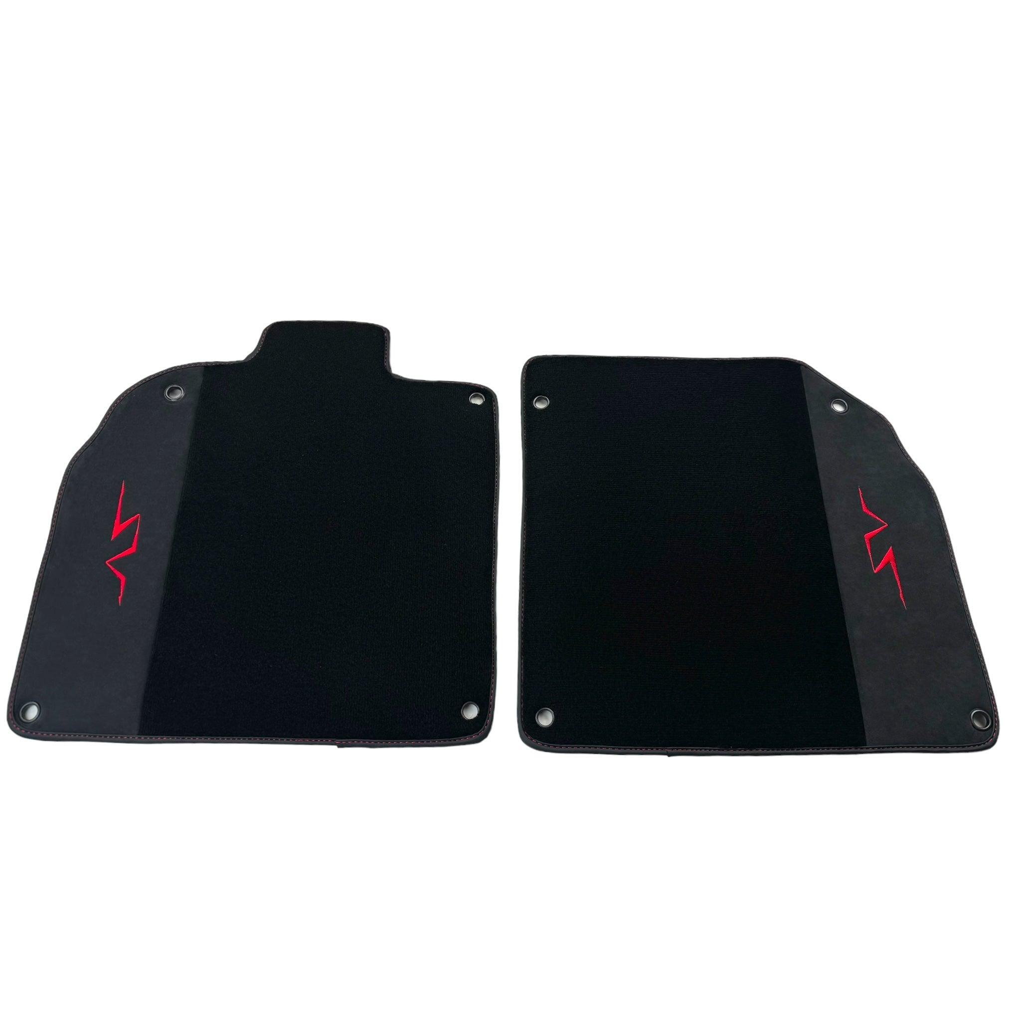 Black Floor Mats for Lamborghini Aventador SV with Alcantara Leather - AutoWin