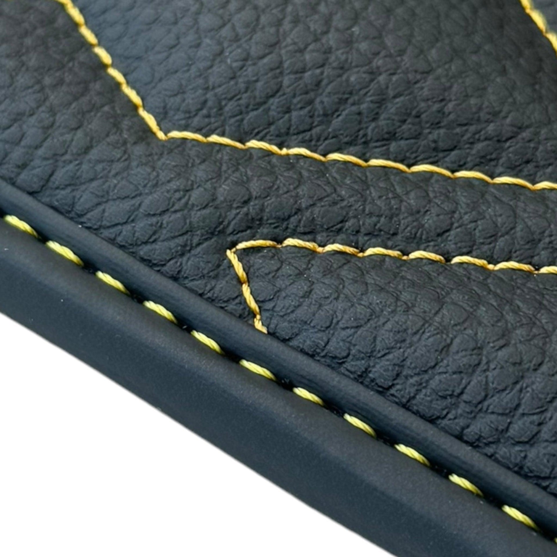 Black Leather Floor Mats for Rolls-Royce Dawn (2016-2023) ER56 Design - AutoWin