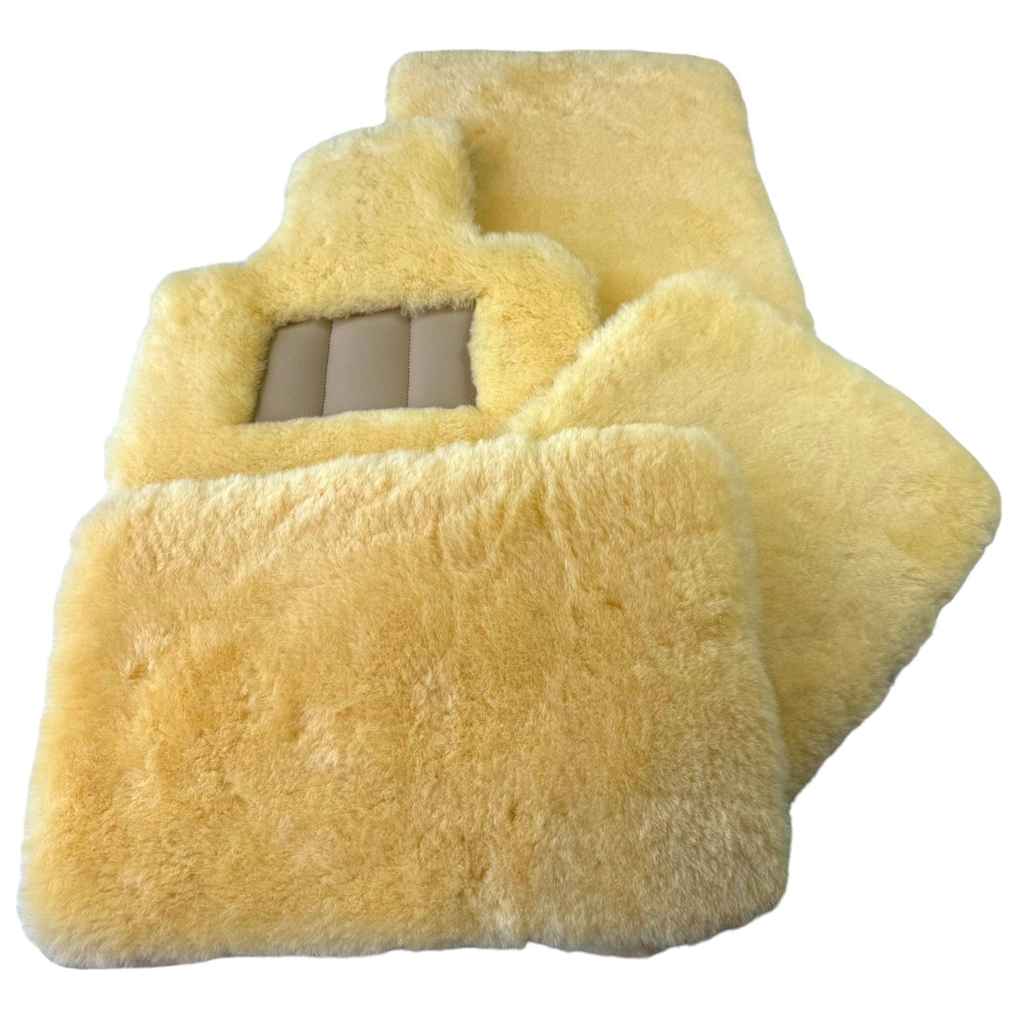 Natural Color Medical Sheepskin Floor Mats for Rolls Royce Phantom VIII (2017-2024) | Relugan - AutoWin