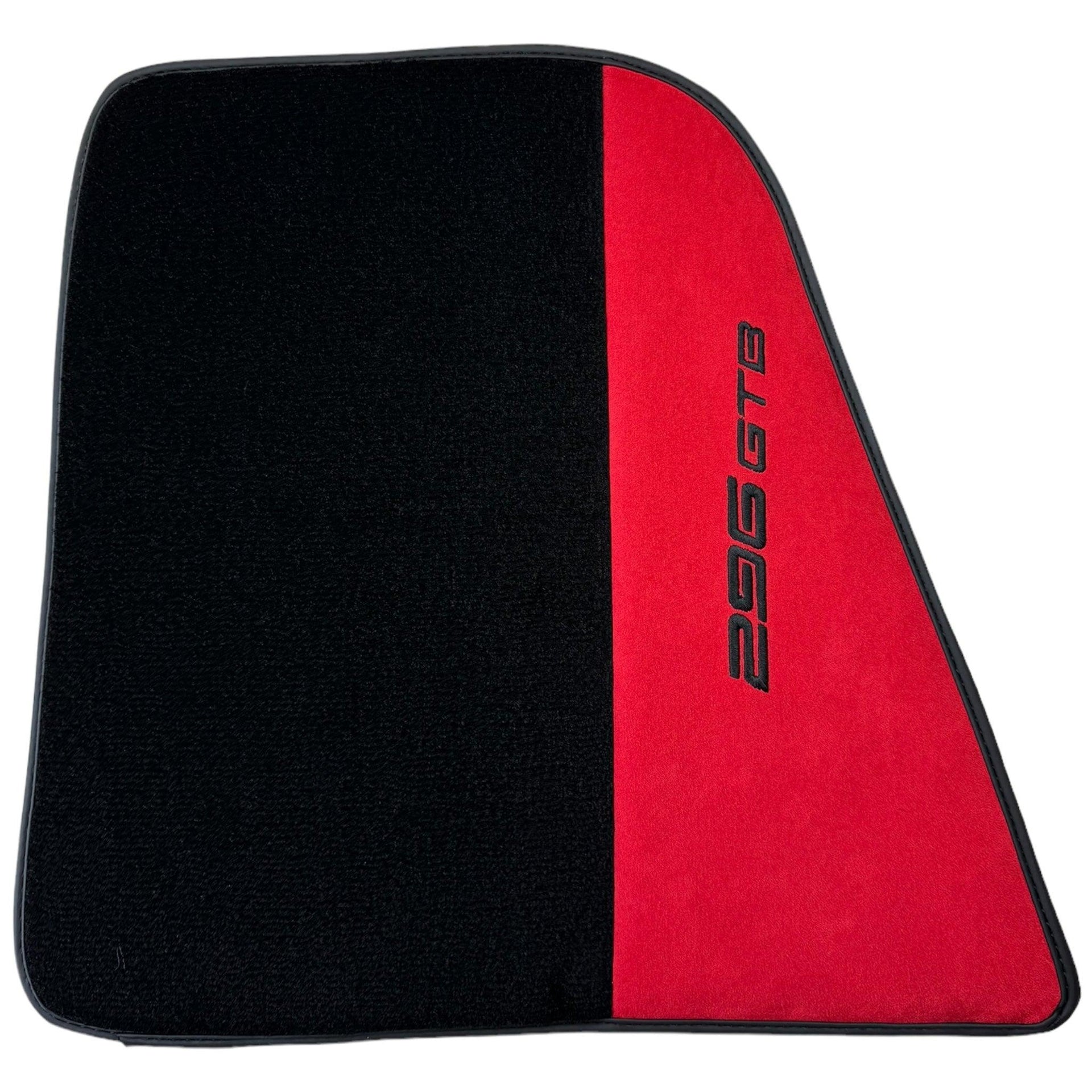Red Floor Mats for Ferrari 296 GTB (2022-2024) with Alcantara Leather - AutoWin