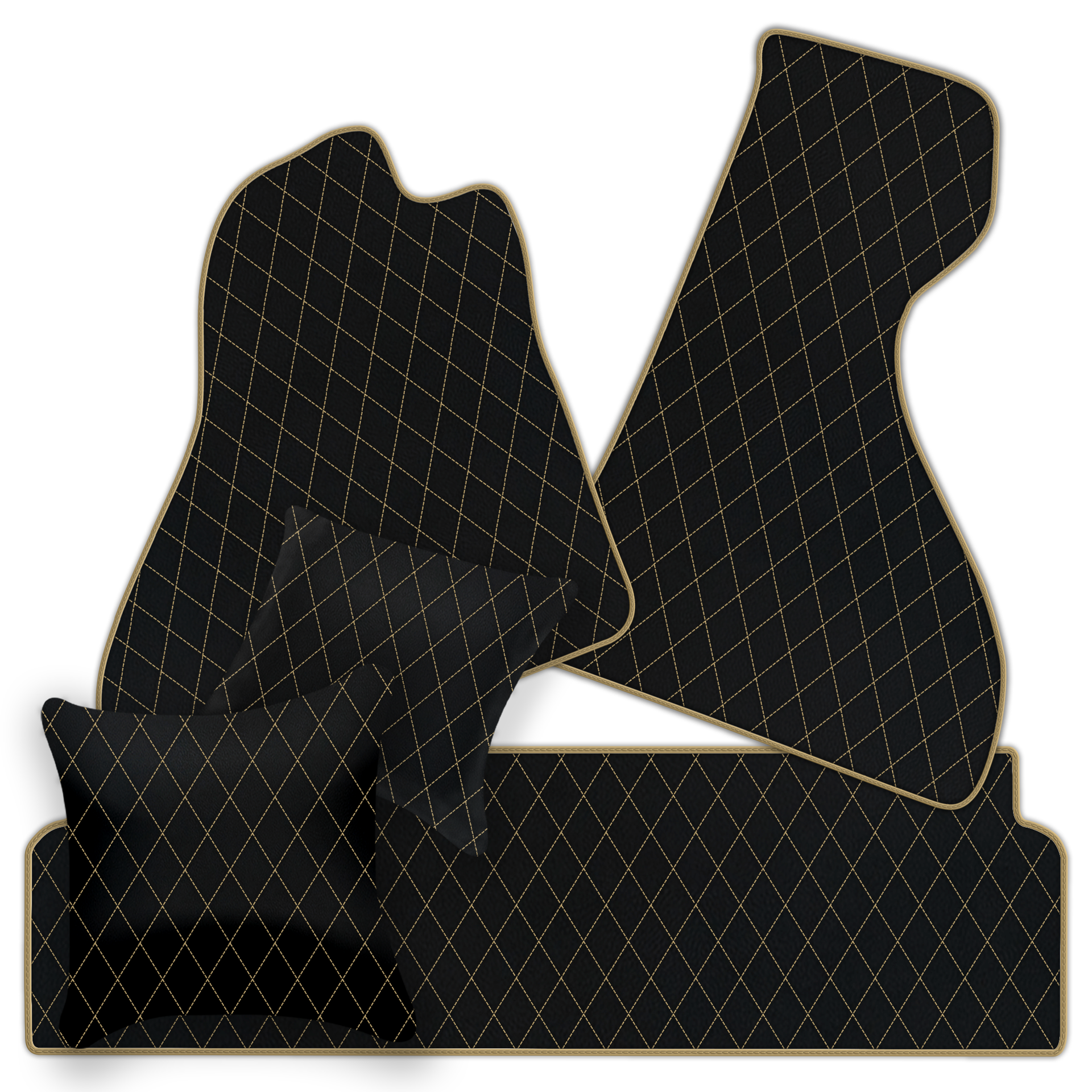 Premium Black Leather Floor Mats for Ferrari Mondial (1980-1993)