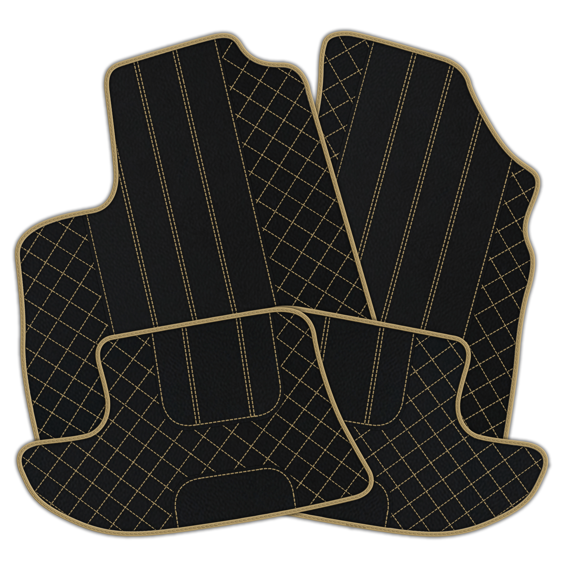 Black Leather Floor Mats for Bentley Continental GTC (2011-2018)