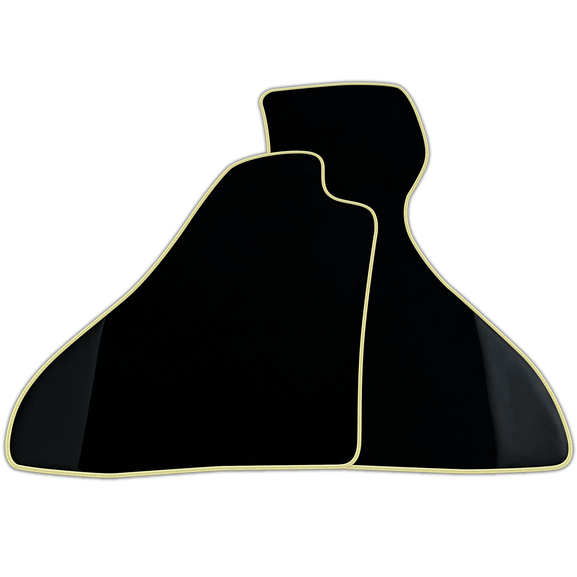 Custom Black Floor Mats for Ferrari Mondial Convertible (1983-1993) with Leather