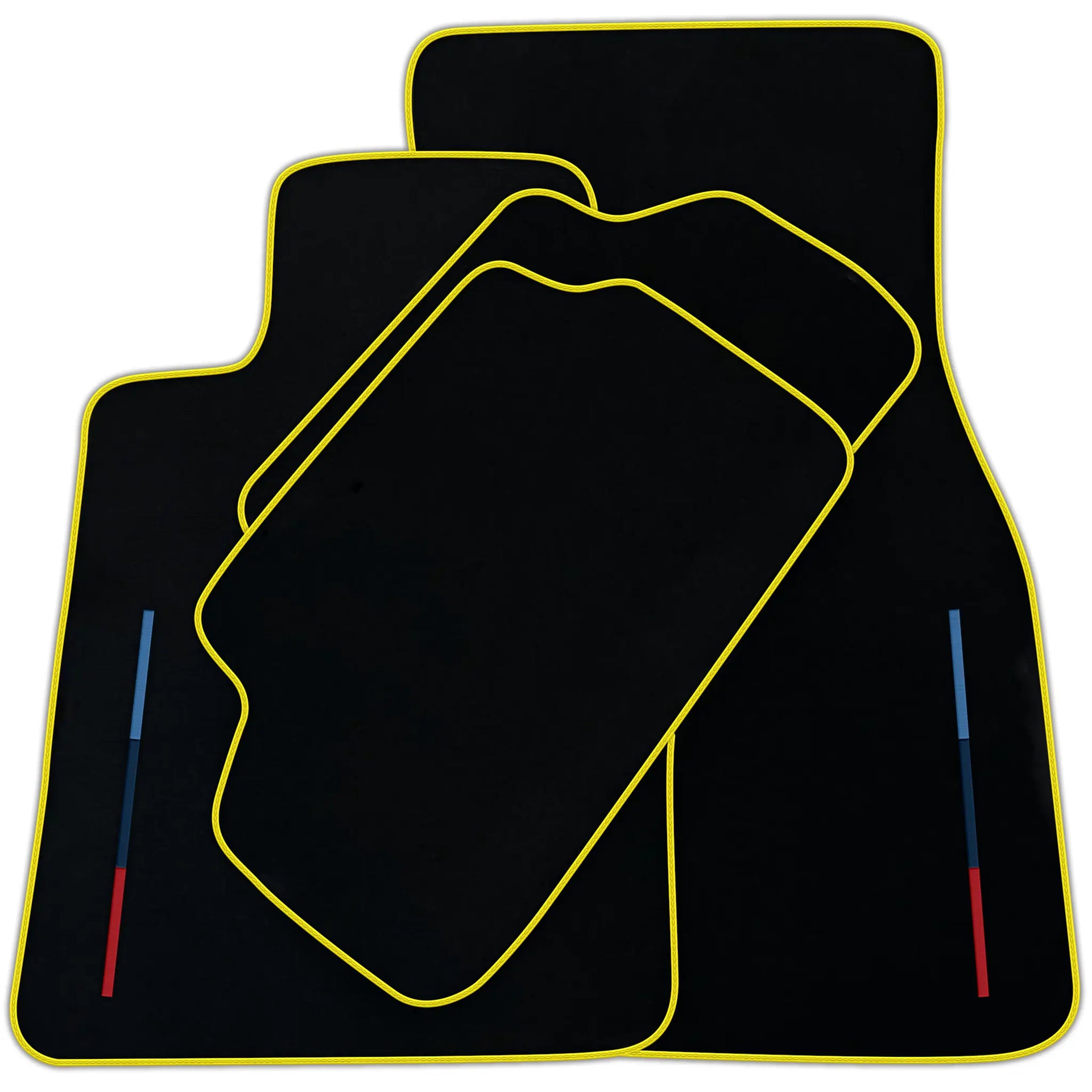 Black Floor Mats For BMW 3 Series E36 Convertible With 3 Color Stripes Tailored Set Perfect Fit | Various Trim Colors