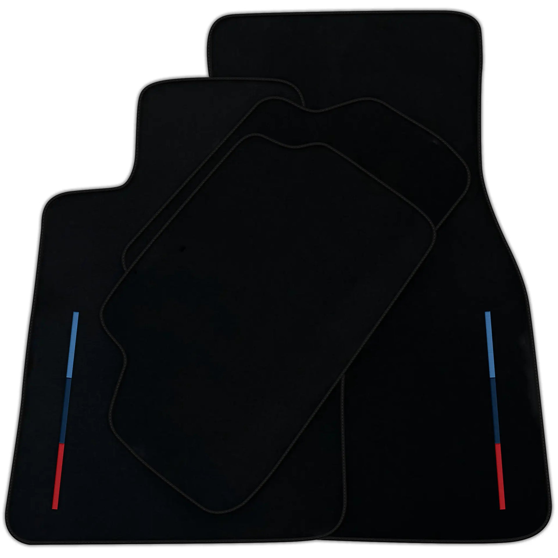 Black Floor Mats For BMW 6 Series F13 2-door Coupe With 3 Color Stripes Tailored Set Perfect Fit | Various Trim Colors