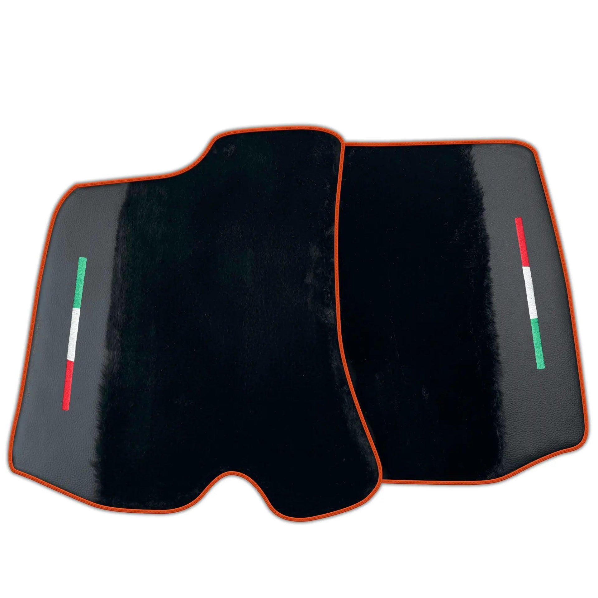 Black Sheepskin Floor Mats for Ferrari Portofino M (2018-2023) with Leather | Various Trim Colors