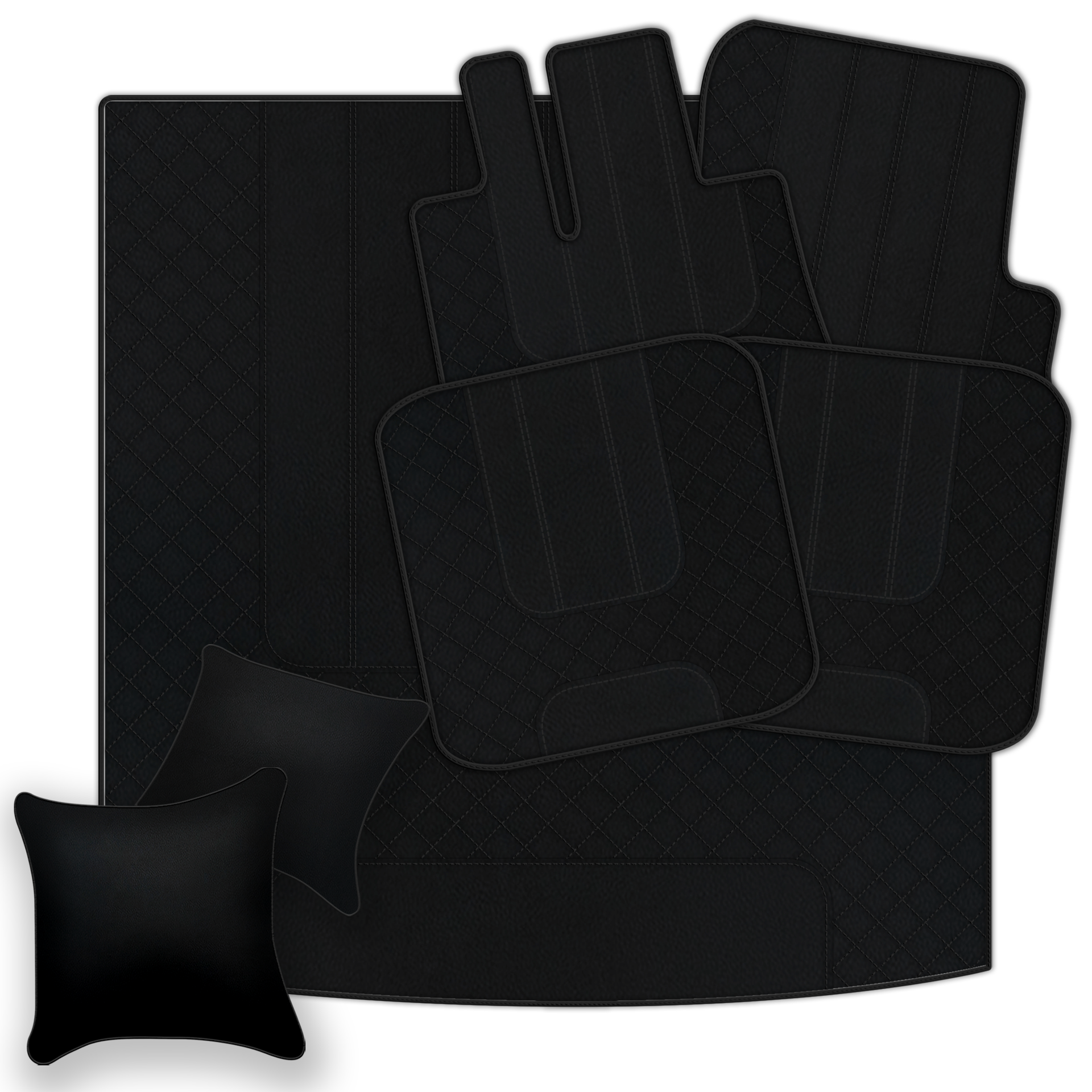 Premium Black Leather Floor Mats for Bentley Arnage T (1998-2009)