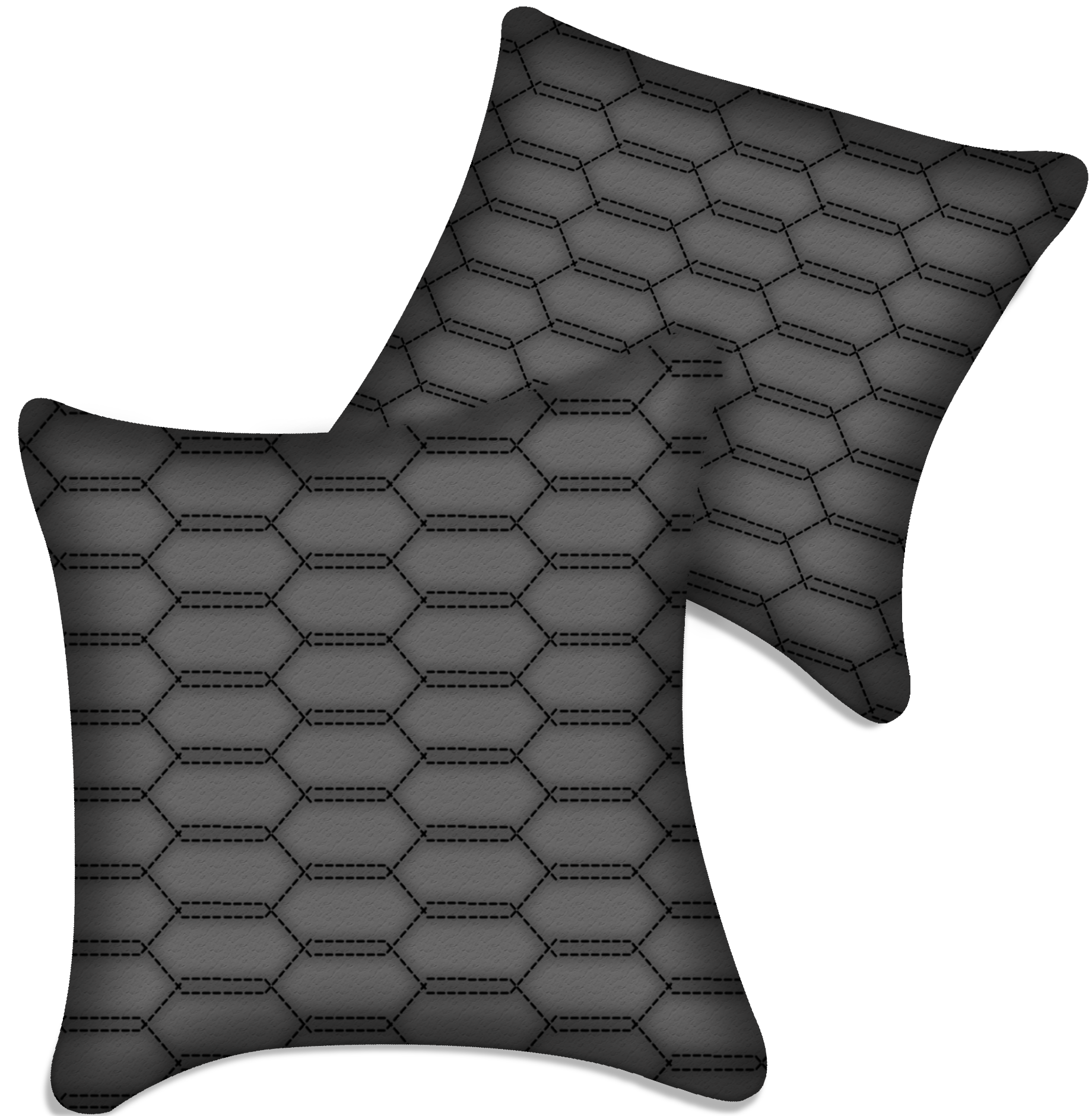 Customizable Gray Leather Pillows Set of 2 for All Vehicles