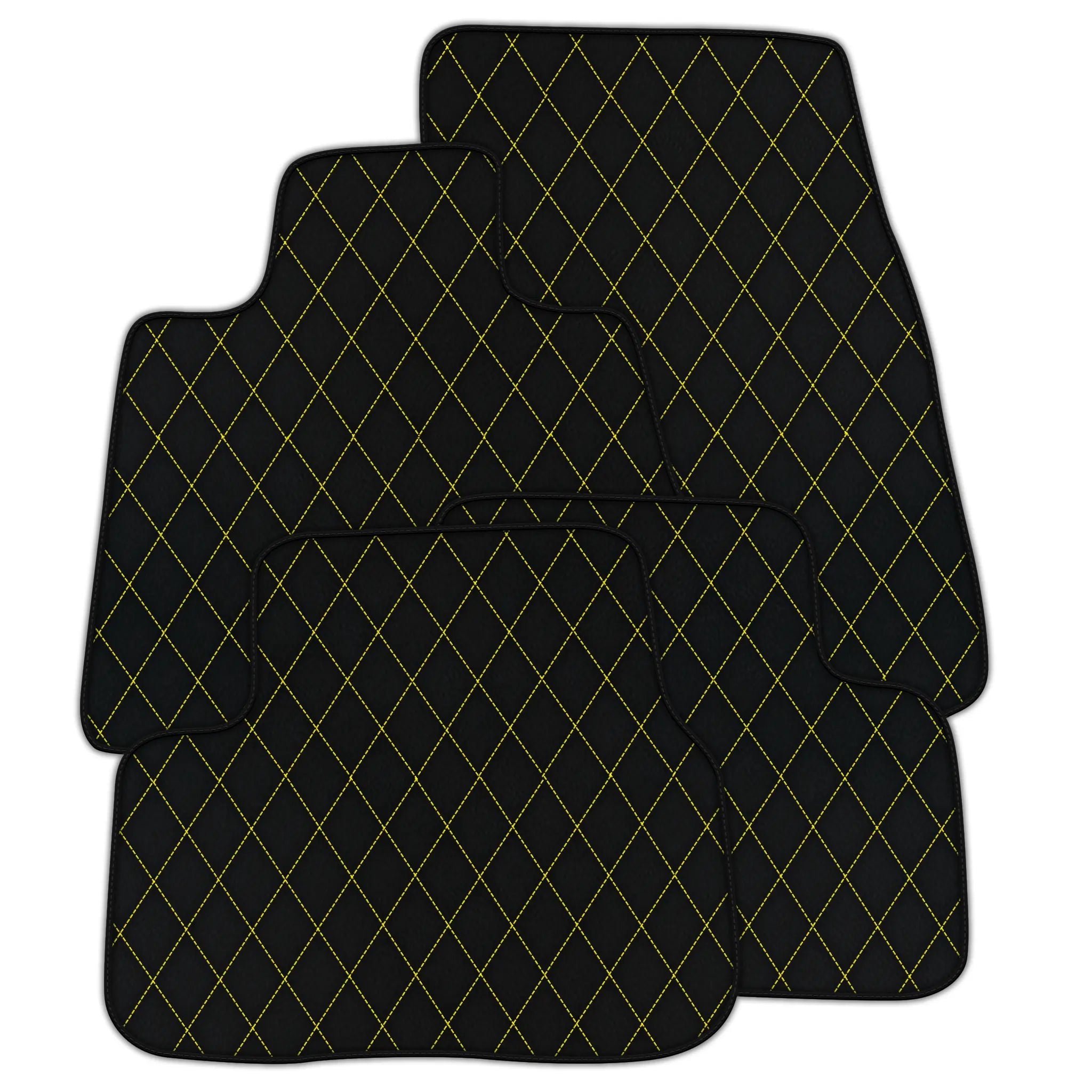 Customizable Leather Floor Mats with Single Diamond Pattern for Rolls Royce Cullinan (2018-2025)