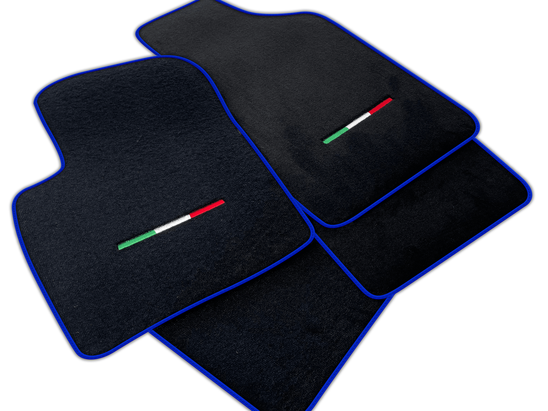 Italian Edition Black Floor Mats for Fiat 500 (2008-2013) Automatic
