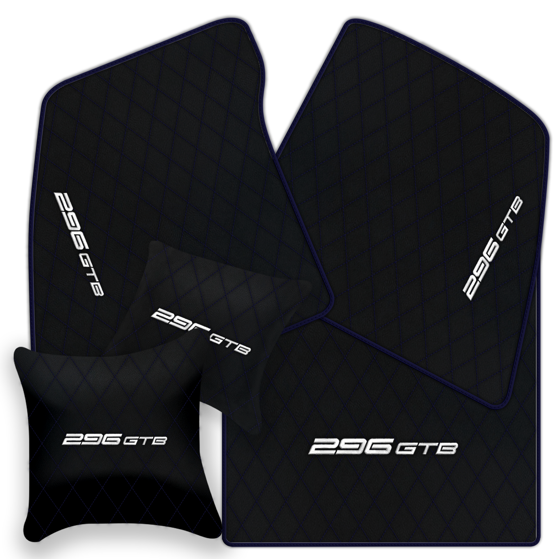 Premium Custom Black Leather Floor Mats for Ferrari FF (2011-2016)