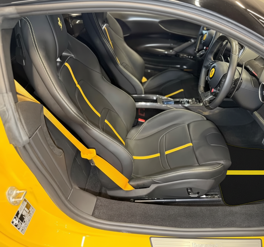 Customizable Floor Mats From Carpet With Leather for Ferrari SF90 Stradale (2019-2024) - AutoWin