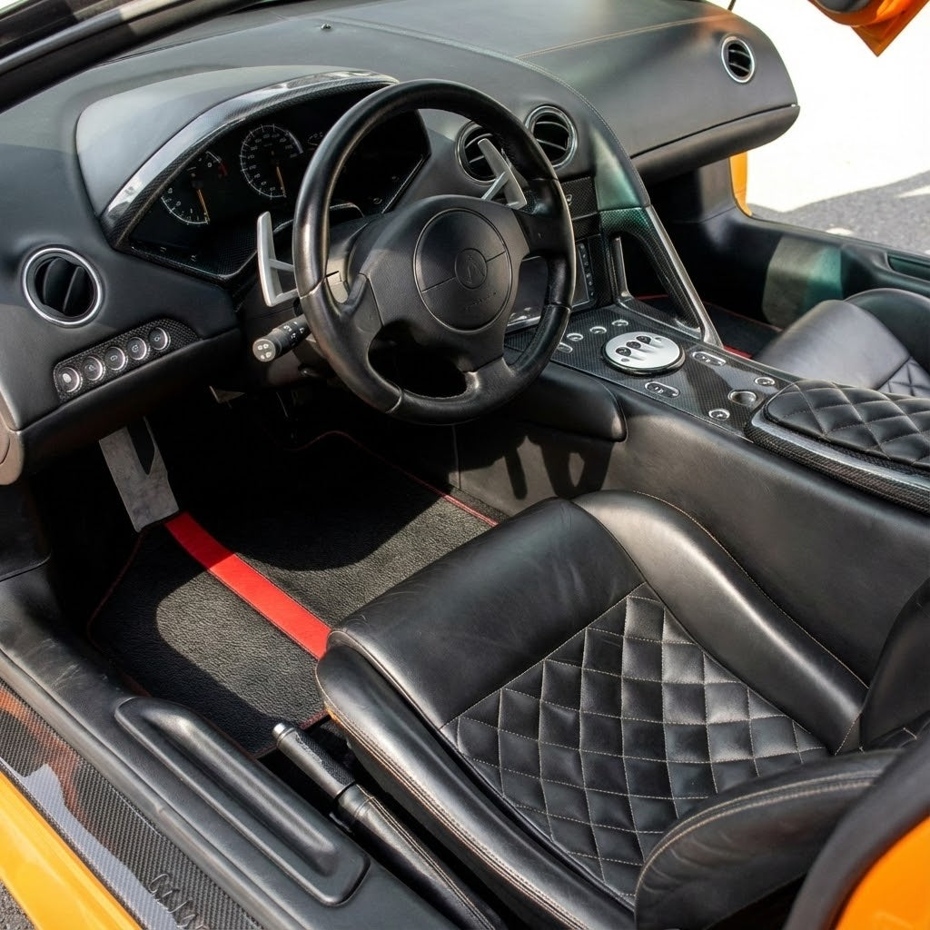 Tapetes para carro Lamborghini Murcielago com bordado - Marca AutoWin - AutoWin.EU