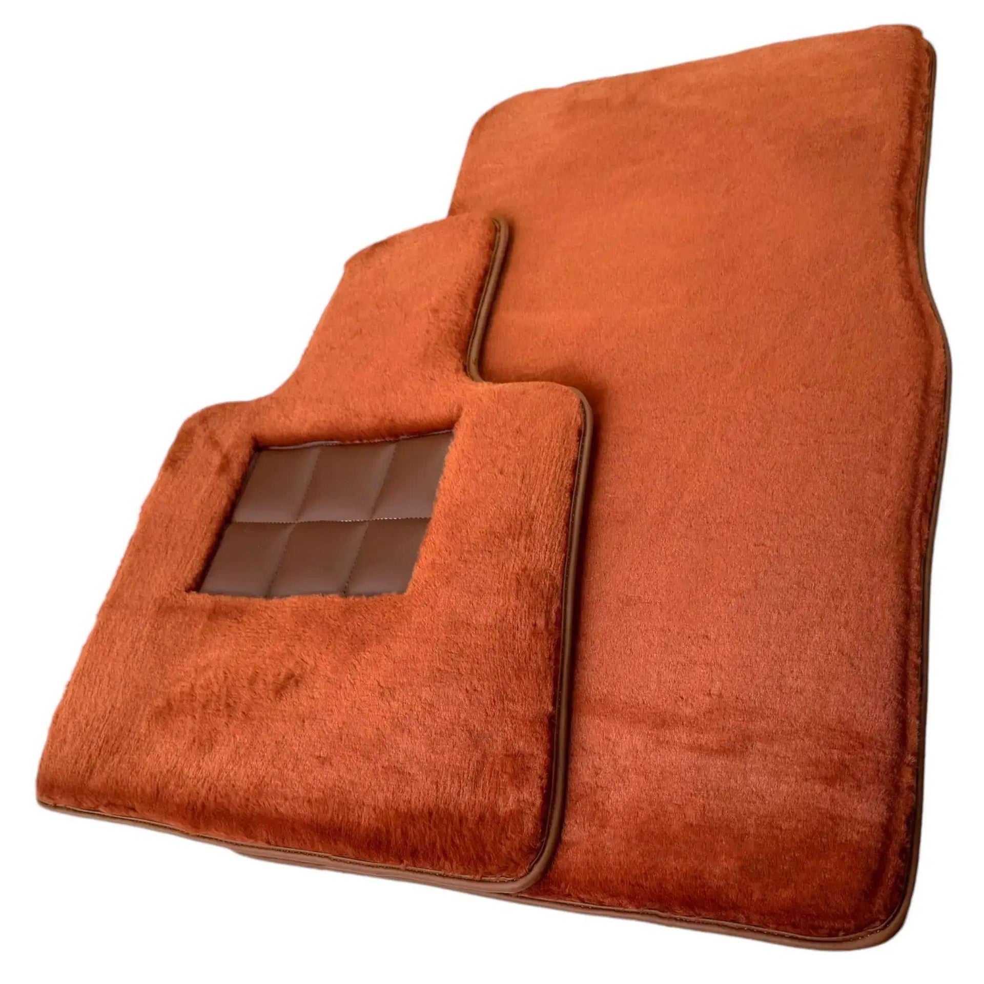 Ginger Color Sheepskin Floor Mats for Rolls-Royce Shadow (1965-1977) - AutoWin
