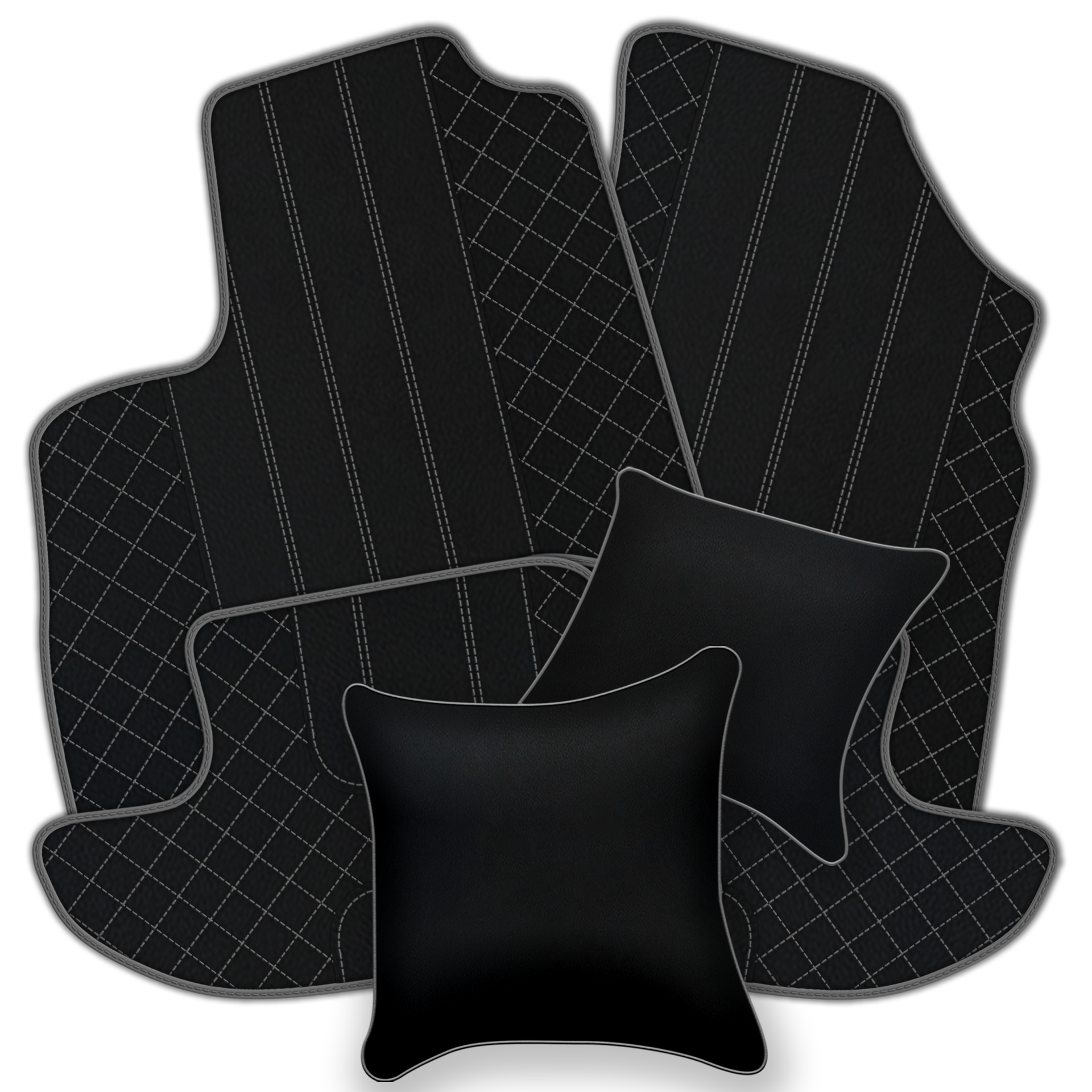 Black Leather Floor Mats for Bentley Continental GTC (2011-2018)