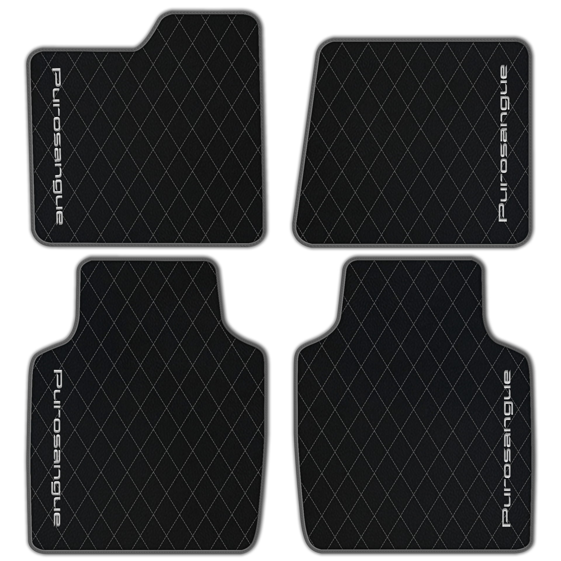Premium Black Leather Floor Mats for Rolls Royce Shadow (1965-1977)