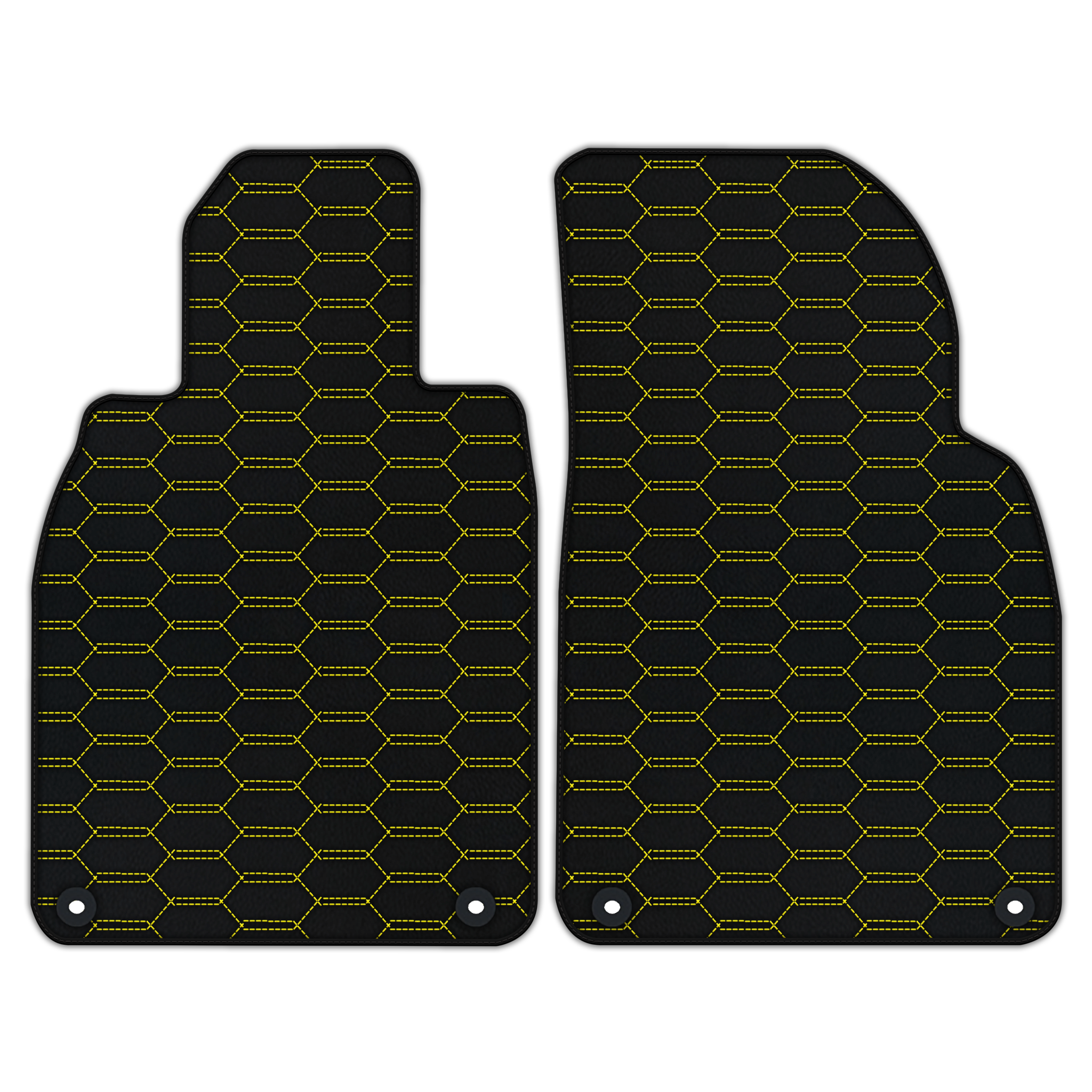 Customizable Leather Floor Mats with Interlaced Hex Pattern for Porsche Cayman 987 (2009-2012)