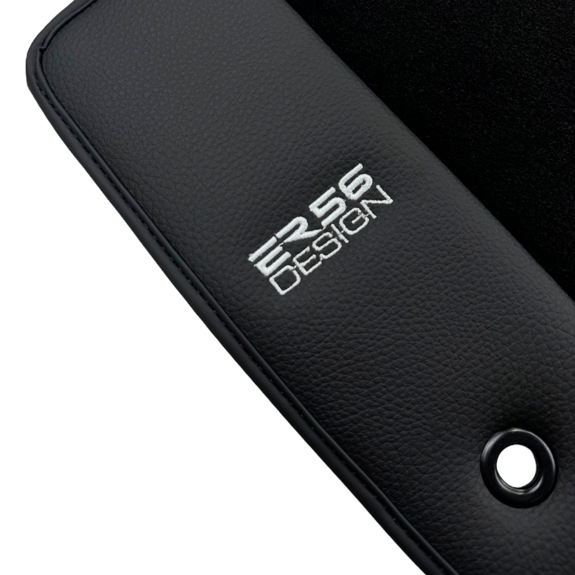 ER56 Design Black Floor Mats for Jeep Renegade (2018-2024) Co Drive without Fixing System with Leather