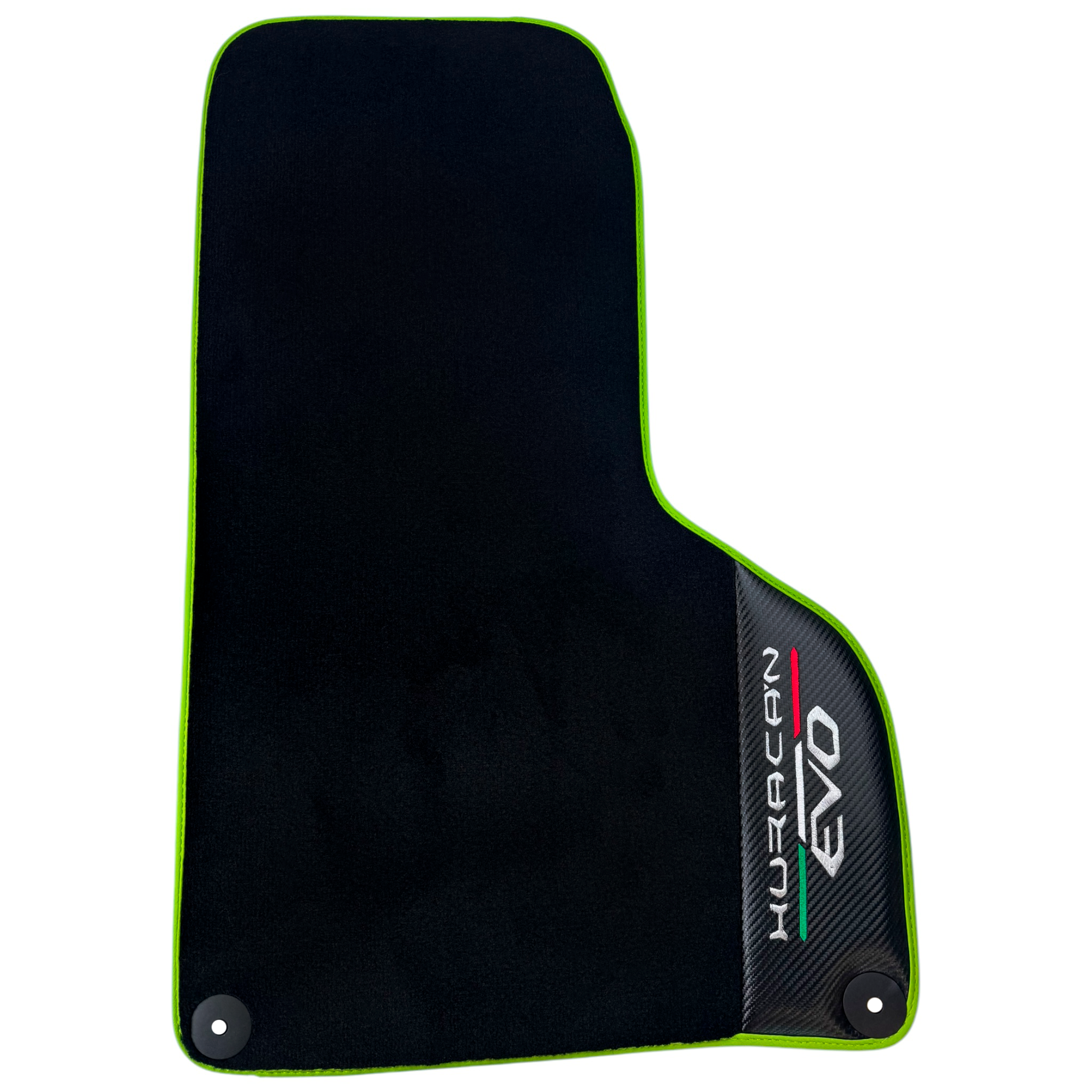 Black Floor Mats for Lamborghini Huracan EVO (2019-2024) with Carbon Fiber Borders