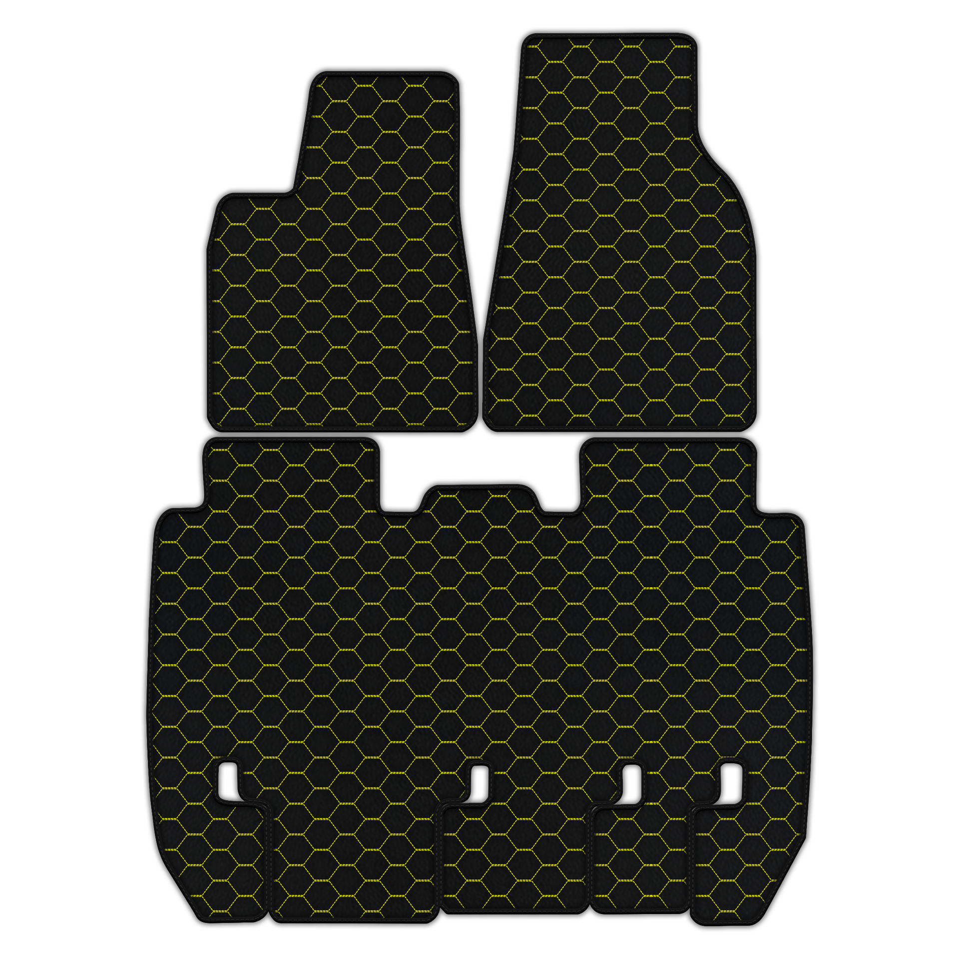 Customizable Leather Floor Mats with Symmetrical Hex Pattern for Tesla Model X - 5 Seats (2016-2025)