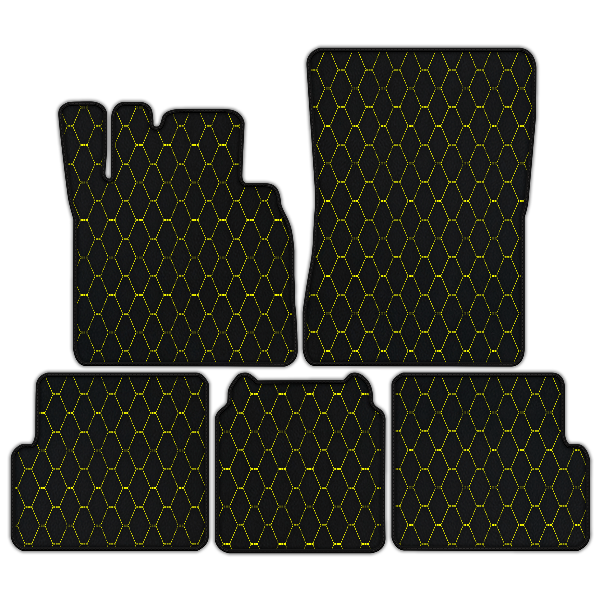 Customizable Leather Floor Mats with Vertical Hex Pattern for Mercedes Benz G-Class W463 (2008-2018)