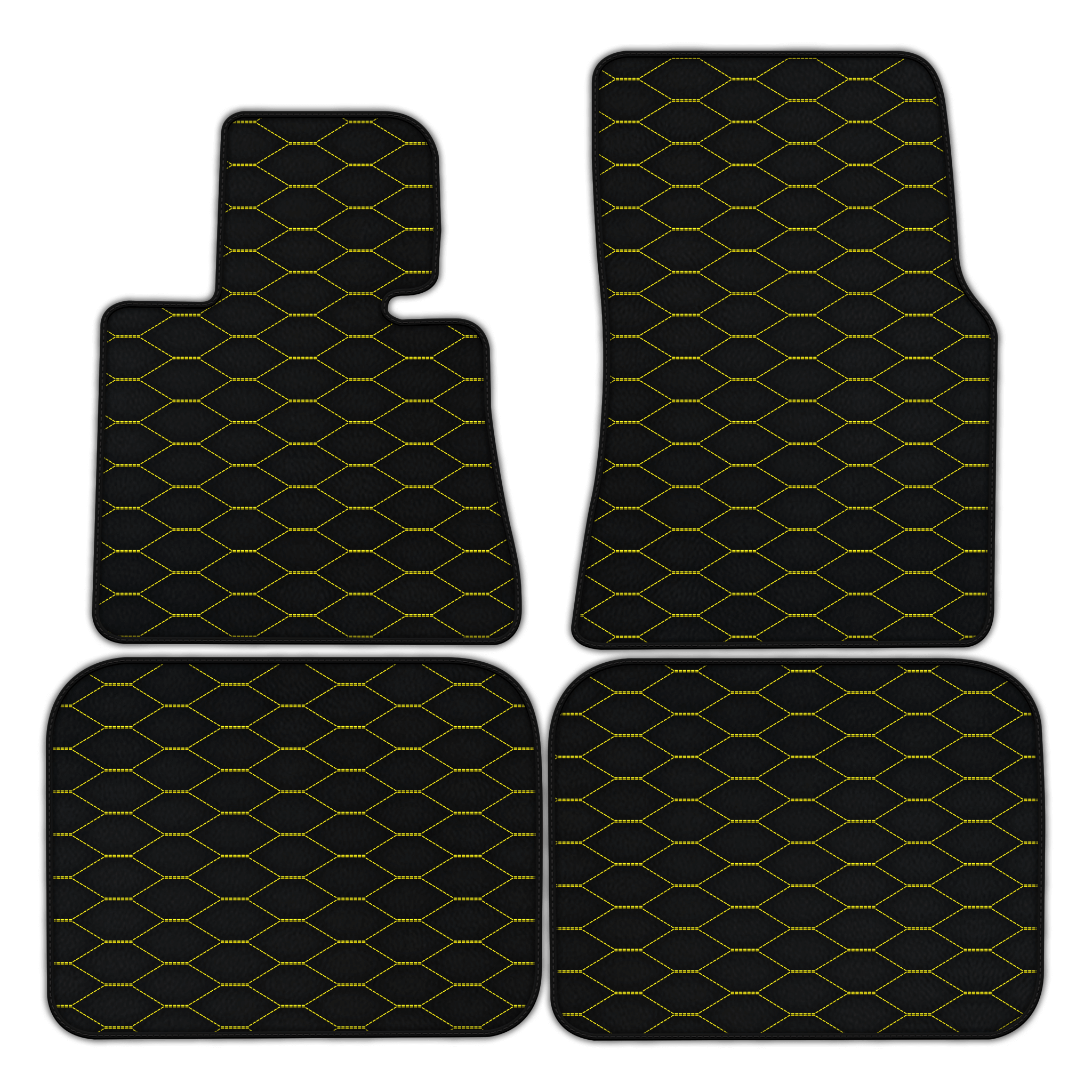 Customizable Leather Floor Mats with Viper Hex Pattern for Rolls Royce Phantom Sedan (2003-2016)