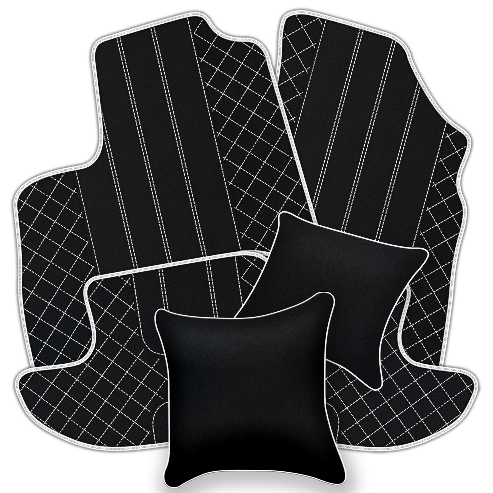 Black Leather Floor Mats for Bentley Continental GTC (2011-2018)