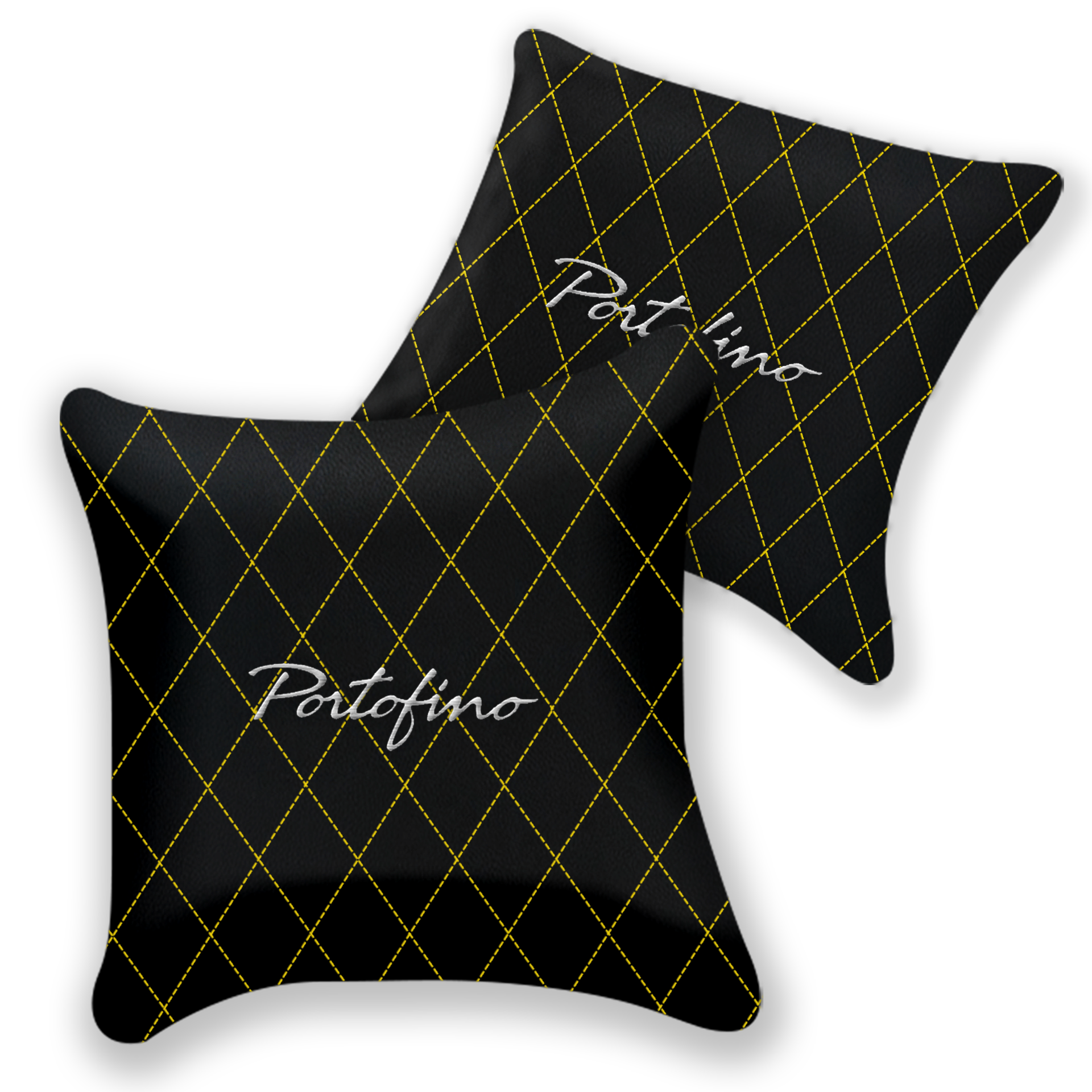 Customizable Black Leather Pillows for Ferrari 812 Superfast | 2-Pack