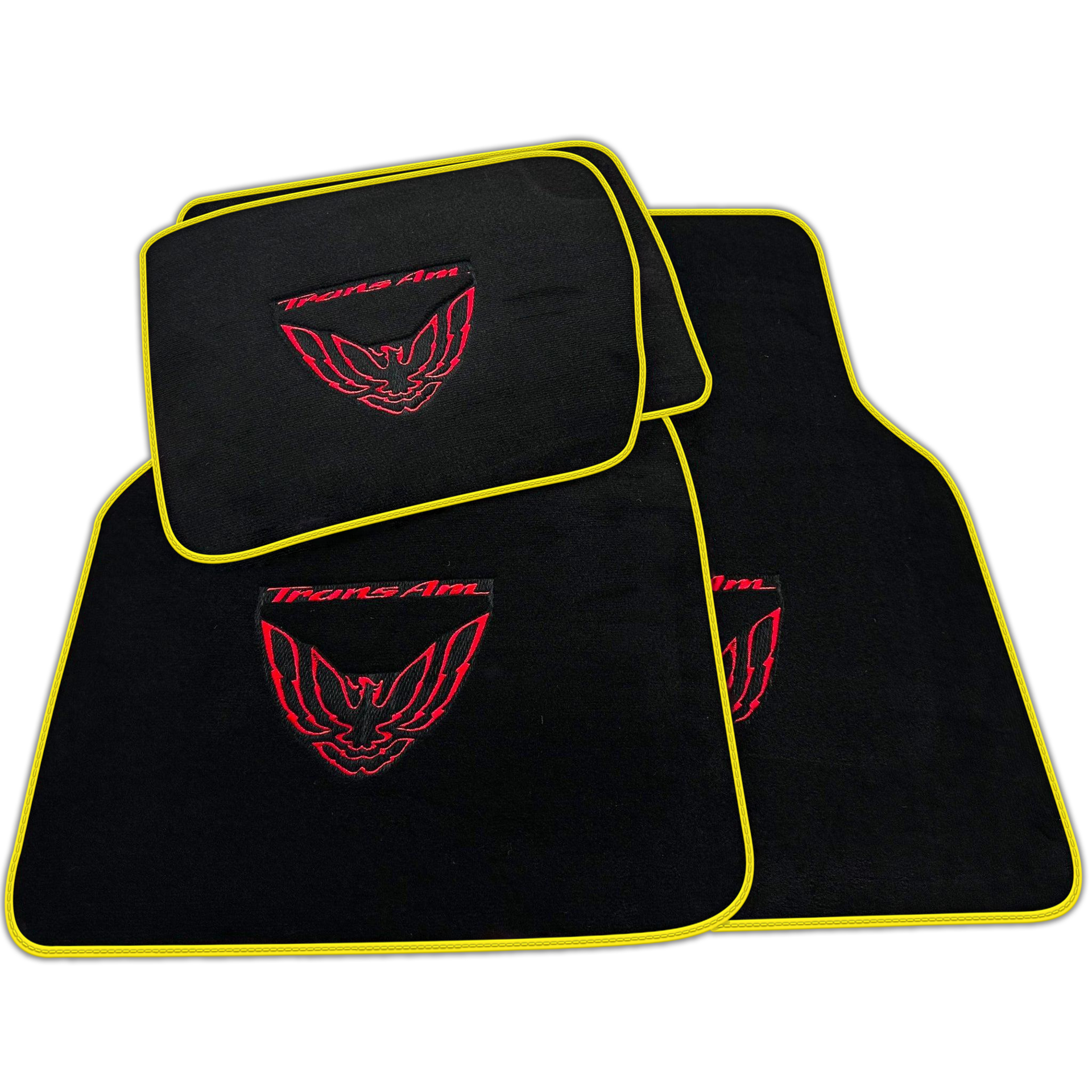 Black Floor Mats Red Trim for Pontiac FireBird (1993-2002) Trans Am