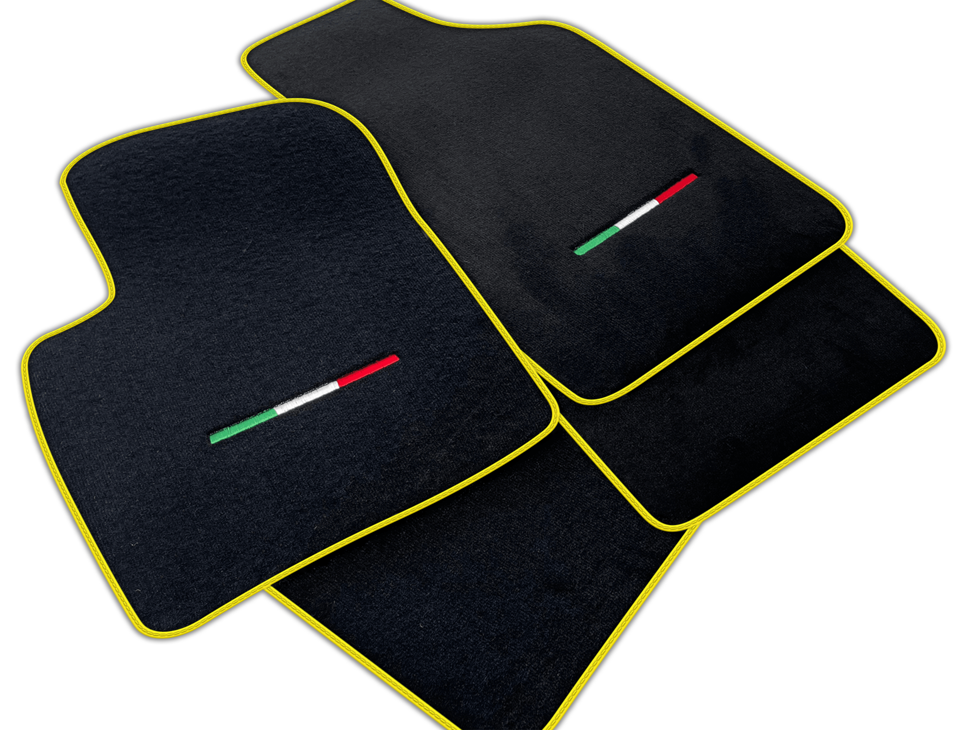 Italian Edition Black Floor Mats for Fiat 500 (2020 - 2024) Hybrid