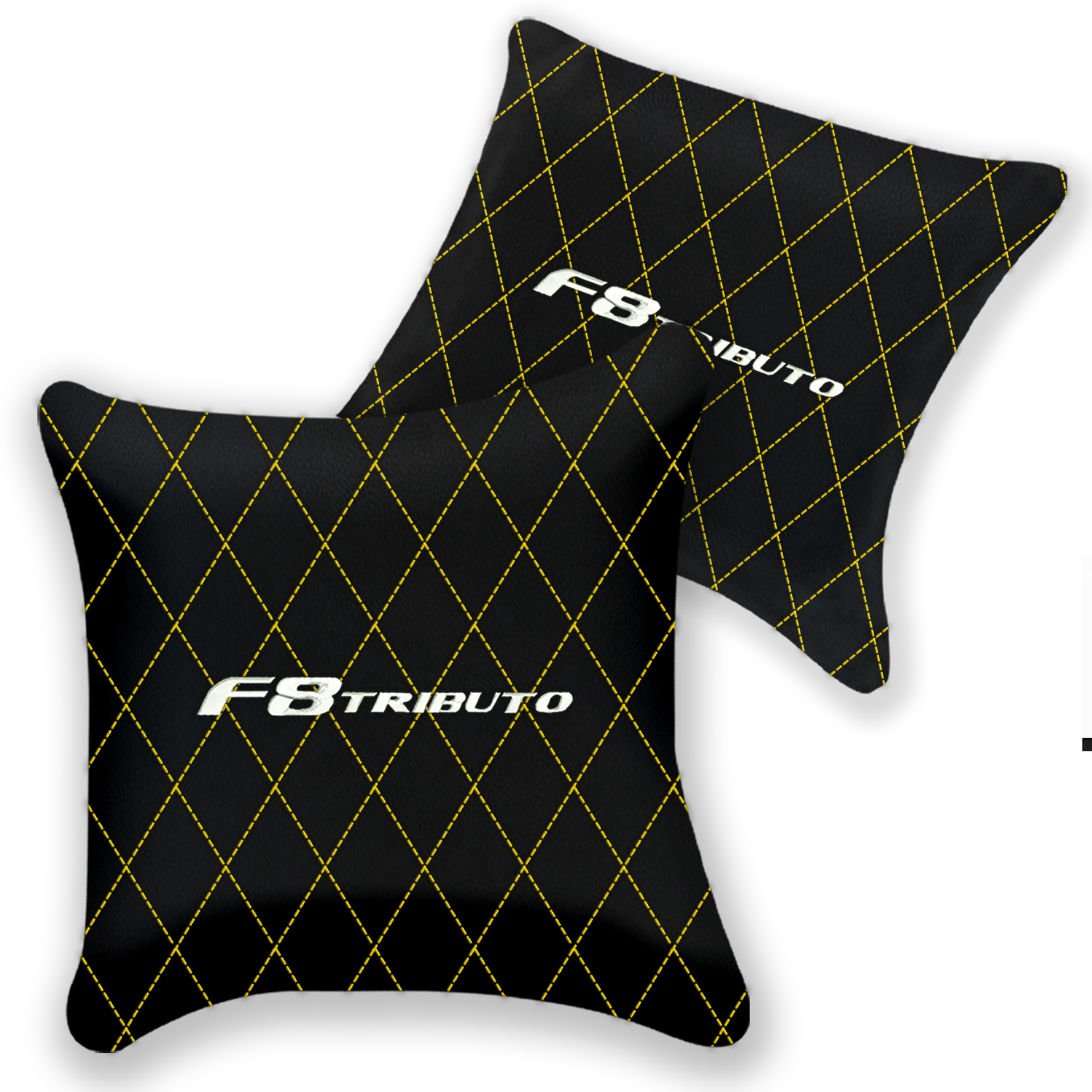 Customizable Black Leather Pillows for Ferrari F8 Spider (2019-2023)