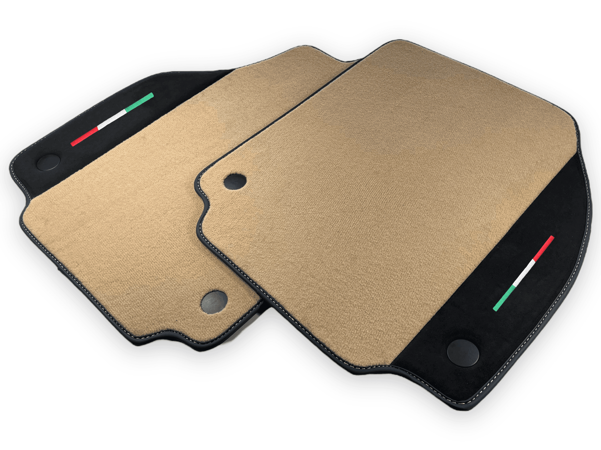 Beige Floor Mats For Ferrari 488 Spider 2015-2022 With Alcantara Leather - AutoWin