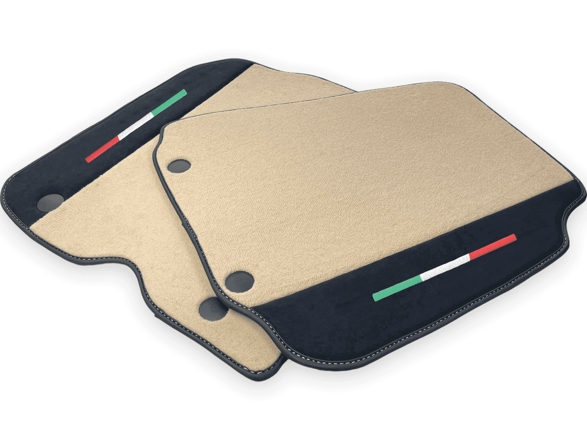 Beige Floor Mats For Ferrari F12 Berlinetta (2012-2022) With Alcantara Leather - AutoWin