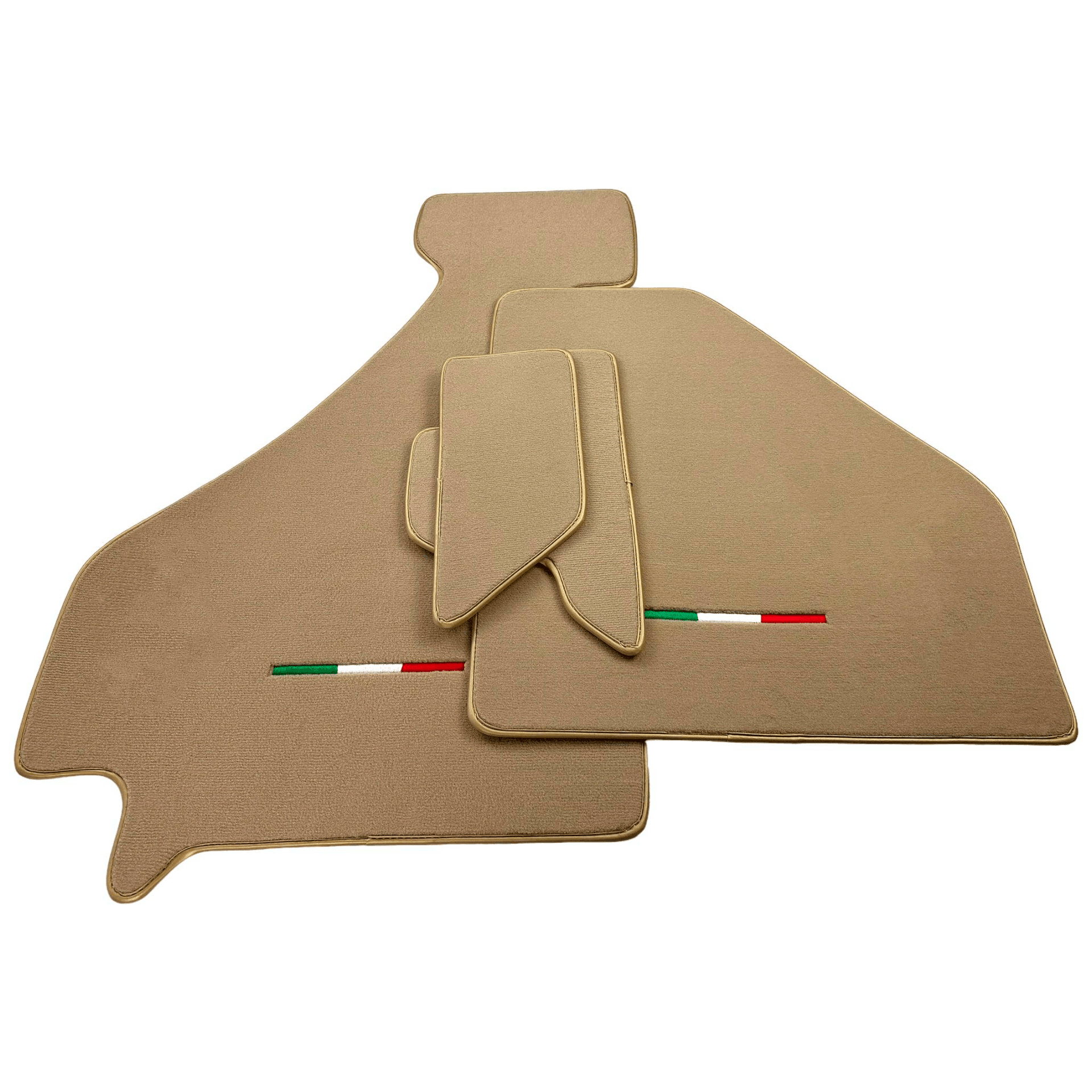 Beige Floor Mats For Ferrari F355 1994-1999 | Golden Color Trim - AutoWin