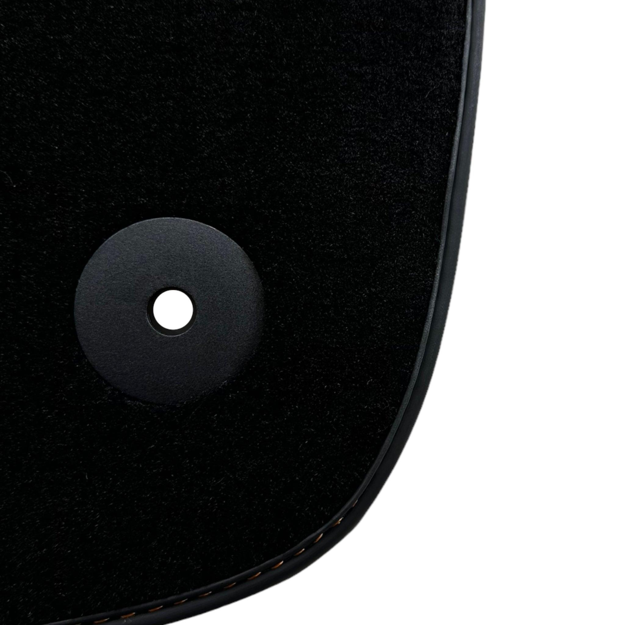 Black Floor Mats For Bentley Continental Continental GTC (2018-2023) with Orange Alcantara Leather - AutoWin