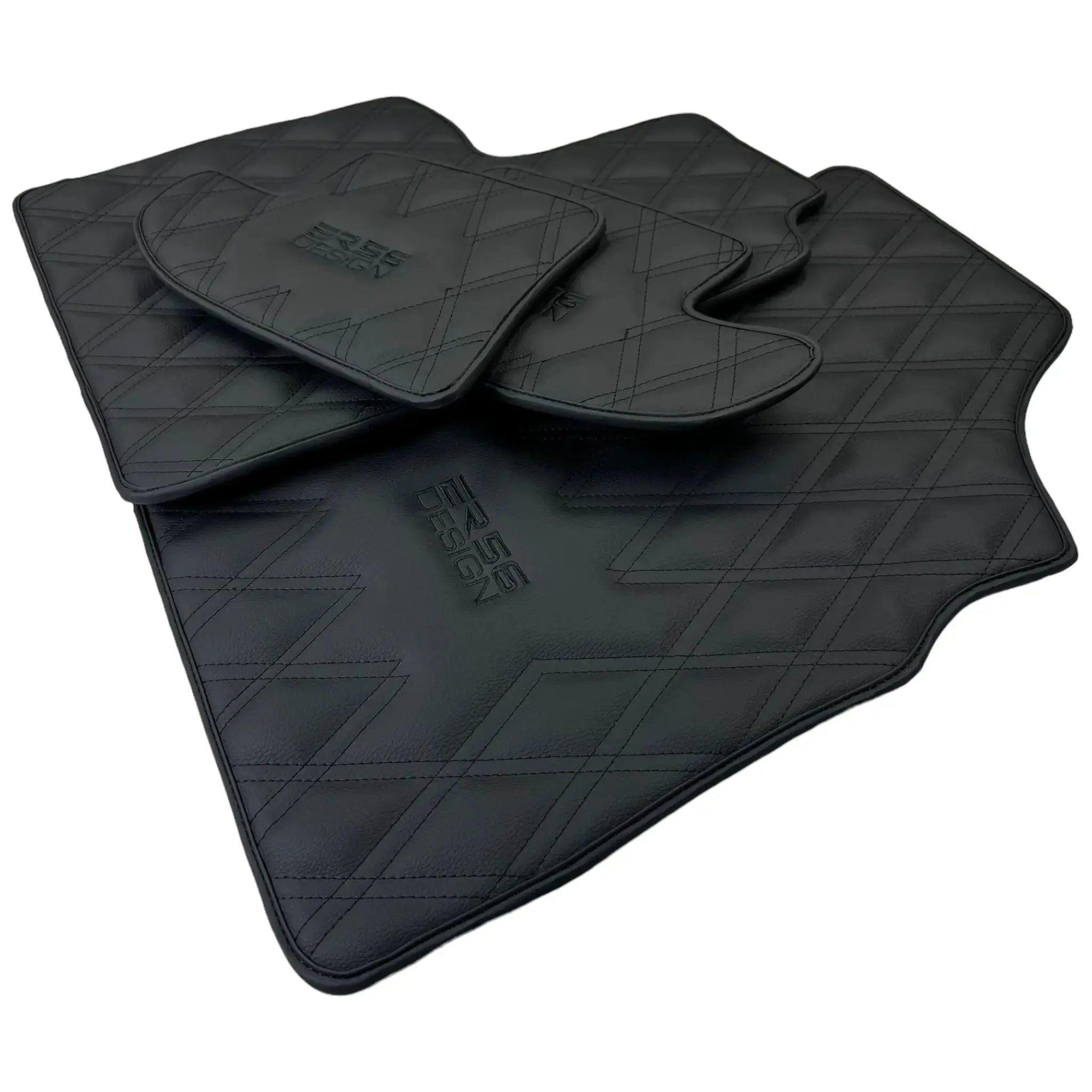 Black Floor Mats for Bentley Continental GT (2018–2023) with Leather | ER56 Design - AutoWin