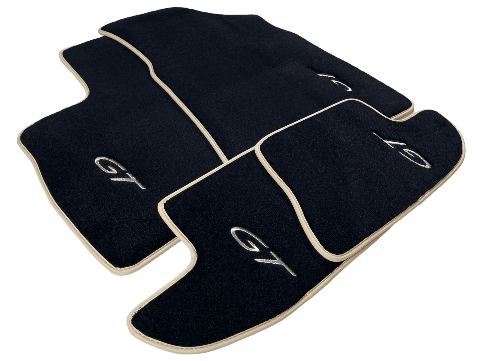 Black Floor Mats For Bentley Continental GTC (2006–2011) With Beige Trim - AutoWin