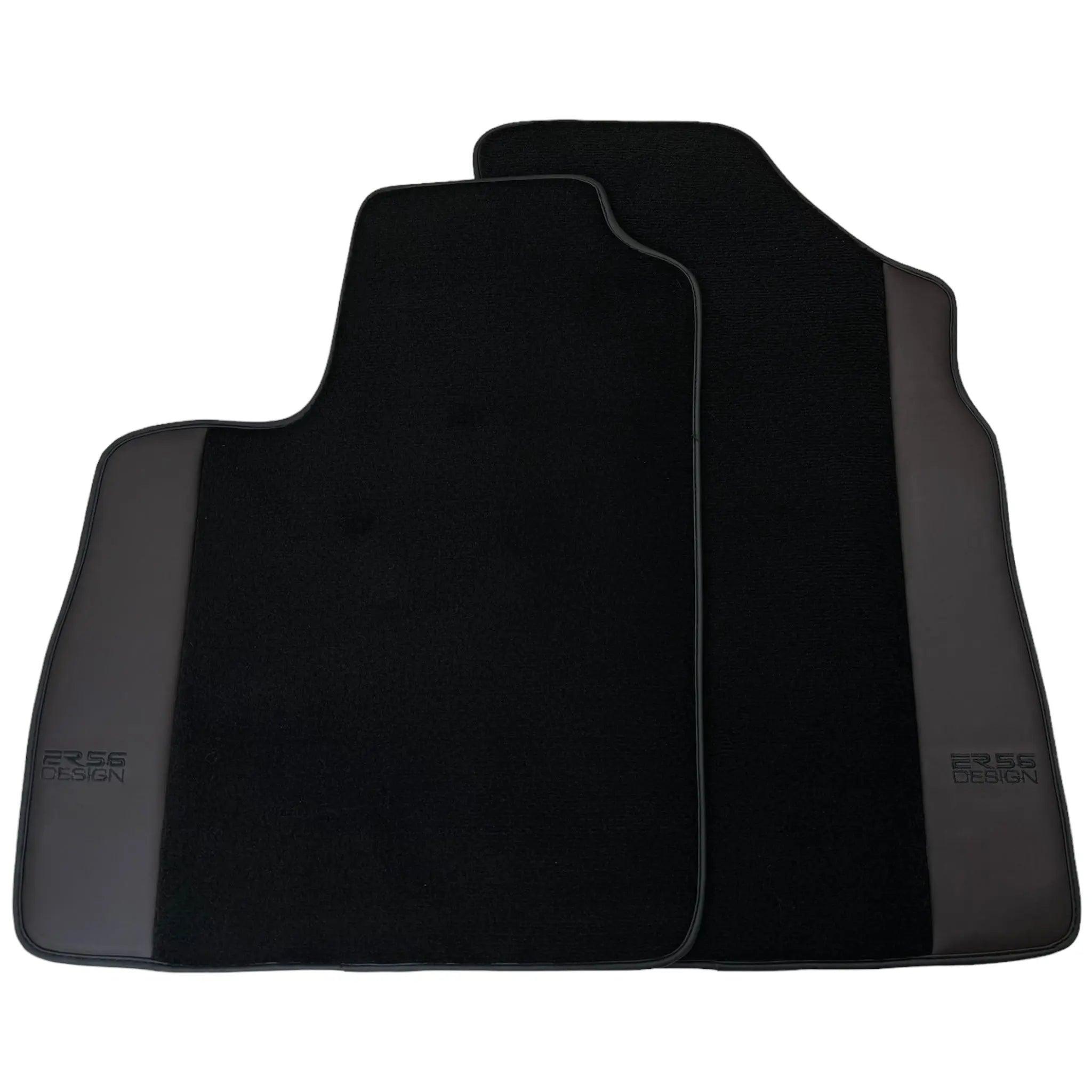 Black Floor Mats for Bentley Continental GTC (2006–2011) with Dark Brown Leather | ER56 Design - AutoWin