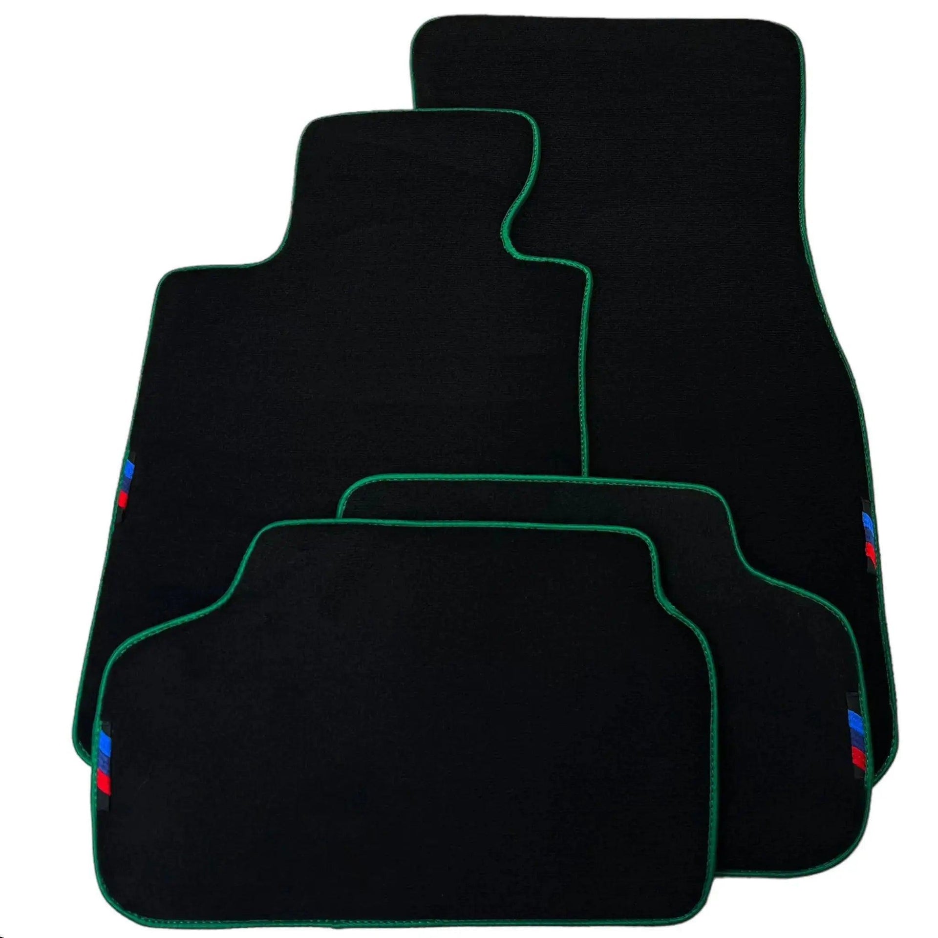 Black Floor Mats For BMW 3 Series E90 | Green Trim - AutoWin