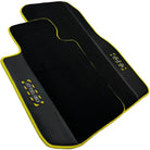 Black Floor Mats For BMW X1 Series F48 | Fighter Jet Edition | Yellow Trim - AutoWin