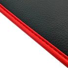 Black Floor Mats for Ferrari 296 GTS (2022-2024) with Leather and Red Trim - AutoWin