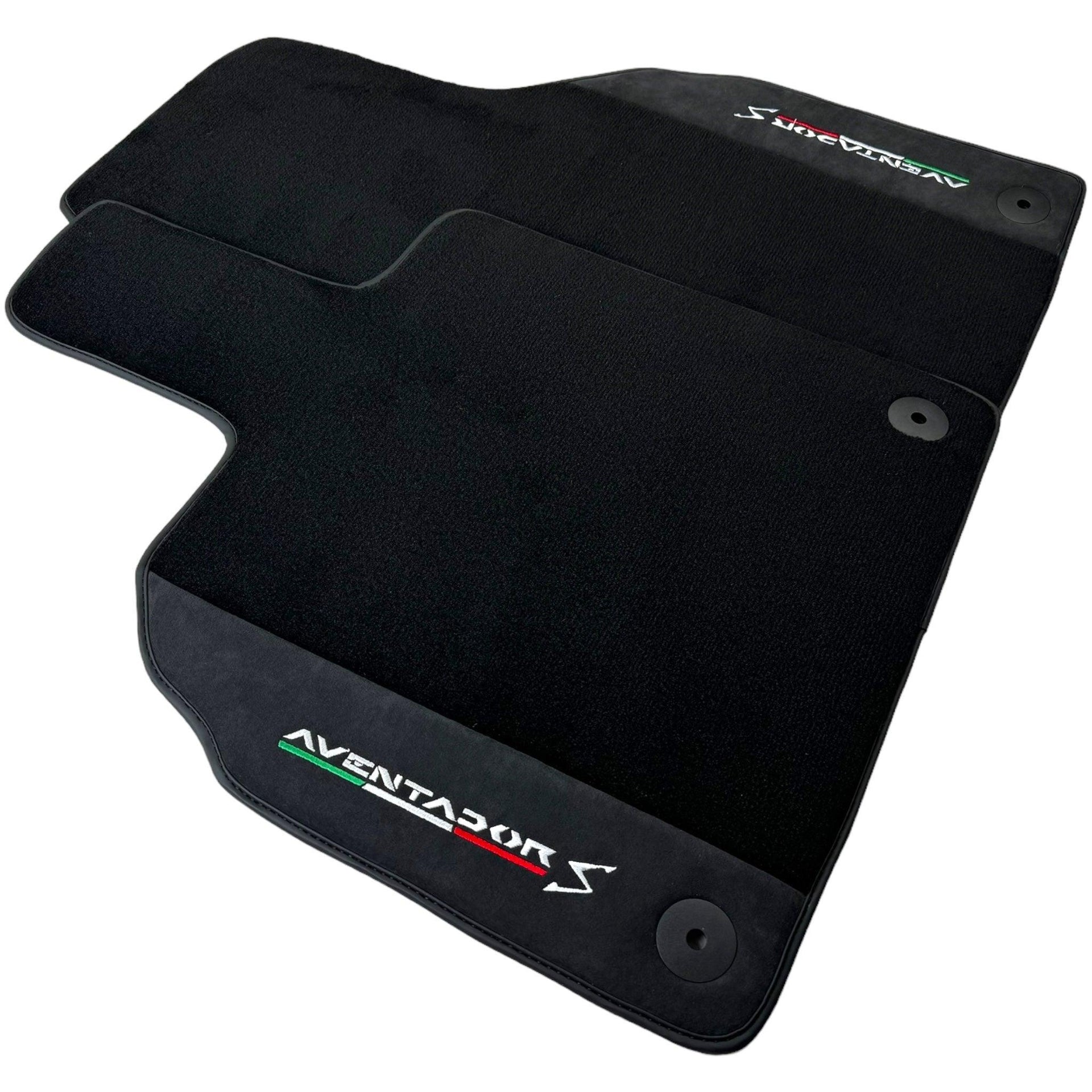 Black Floor Mats for Lamborghini Aventador S with Alcantara Leather - AutoWin
