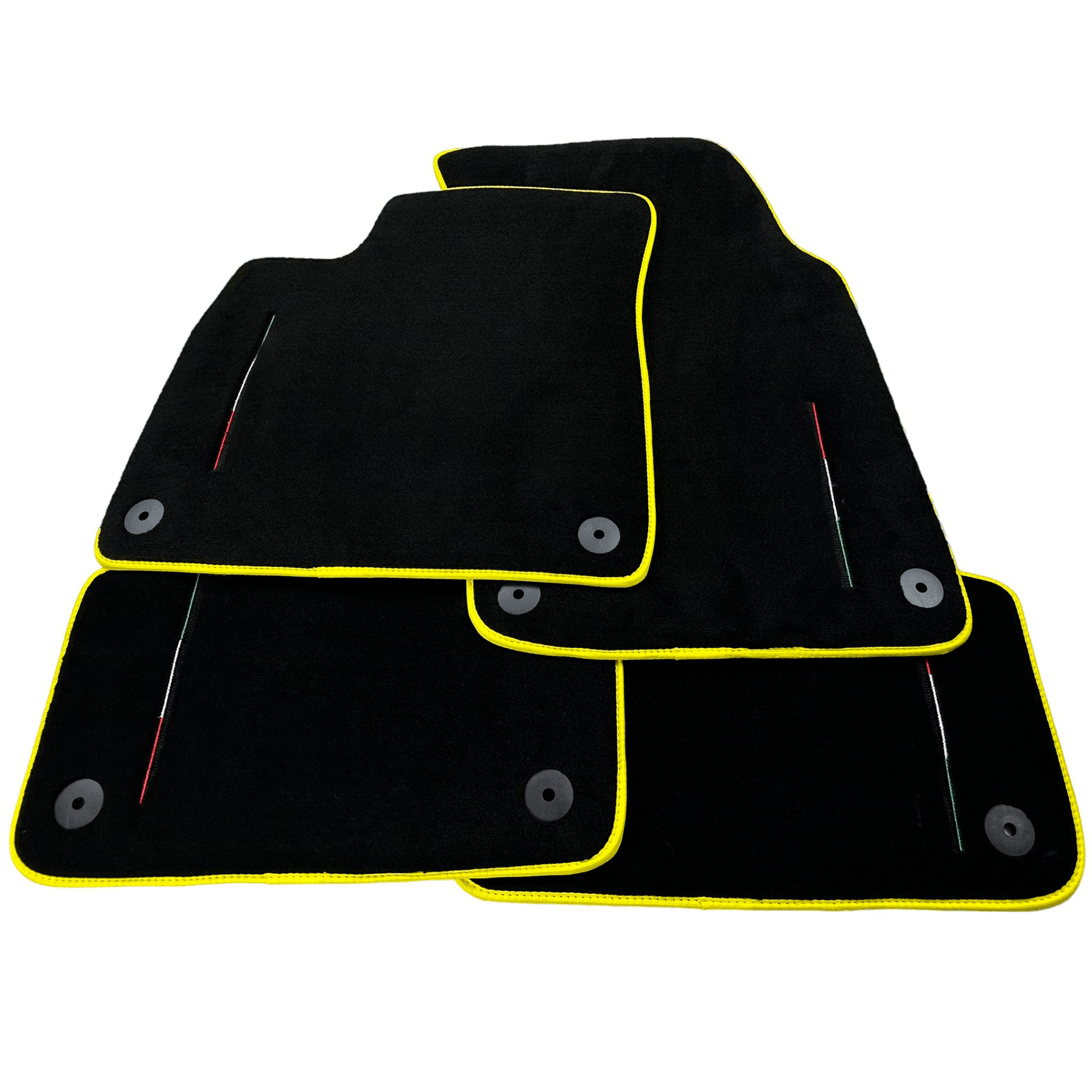 Black Floor Mats For Lamborghini Urus Tailored With Yellow Trim - AutoWin
