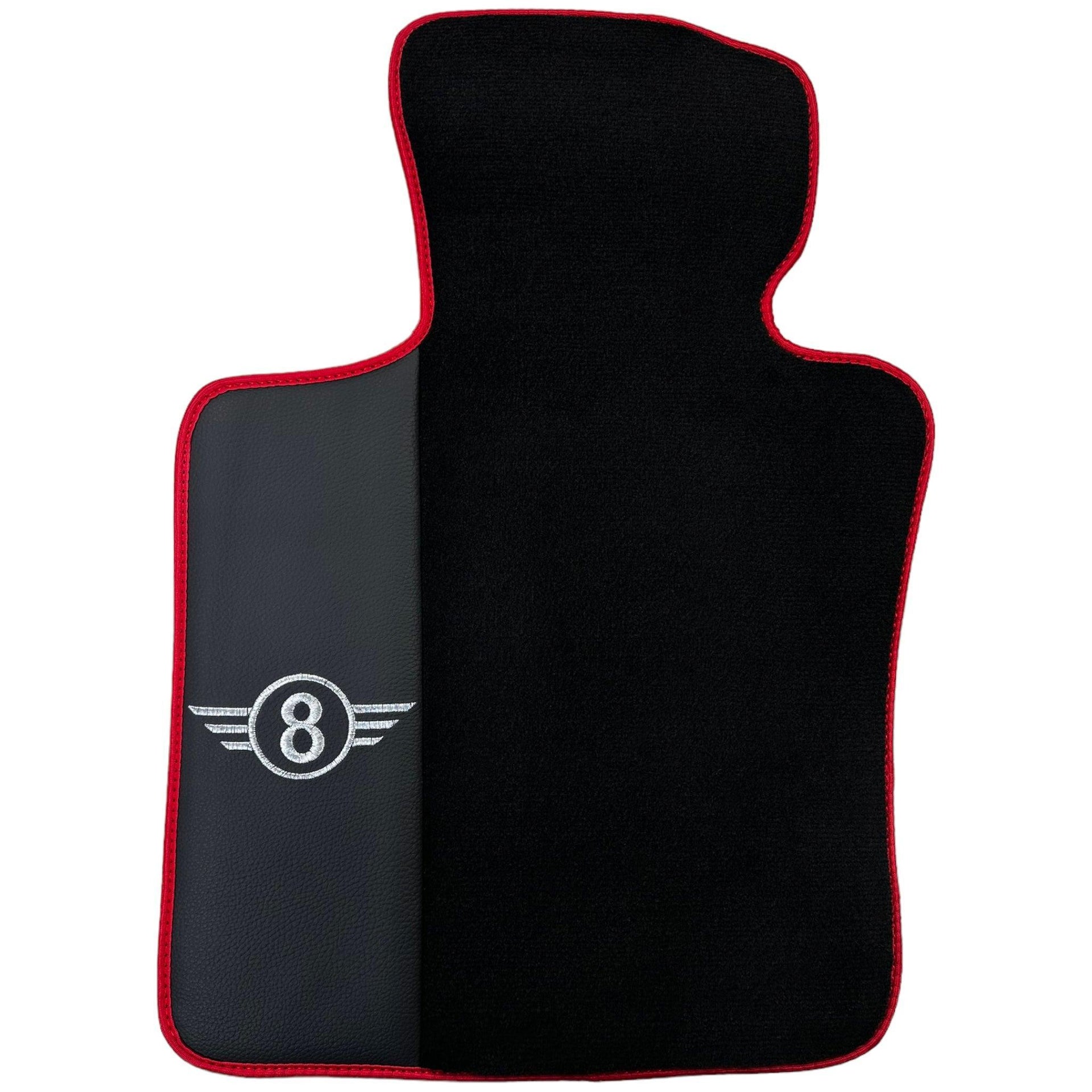 Black Floor Mats for Mini Clubman F54 (2015-2019) With Leather | Red Trim - AutoWin