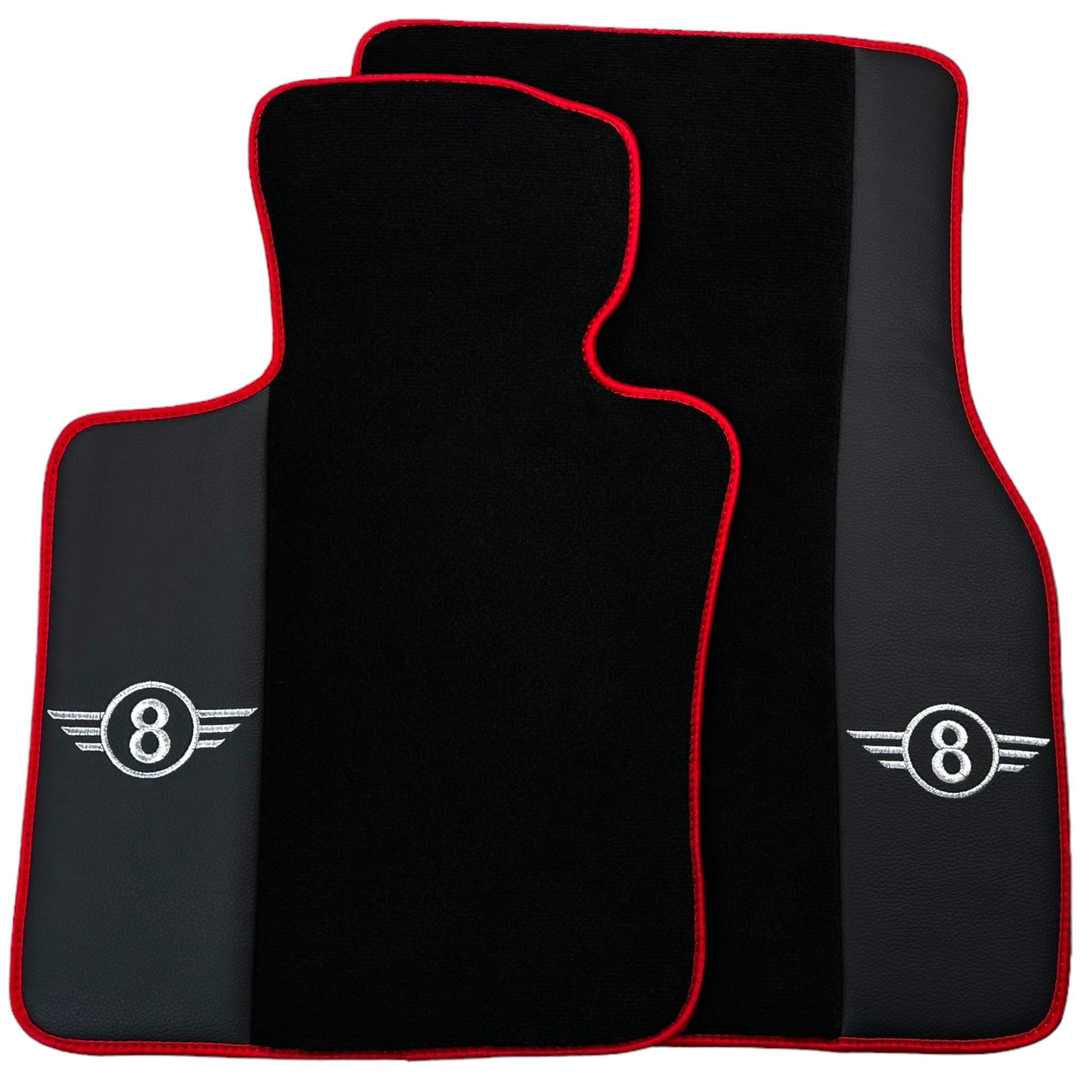 Black Floor Mats for Mini Cooper / One R53 (2001-2007) Cooper S with Leather | Red Trim - AutoWin