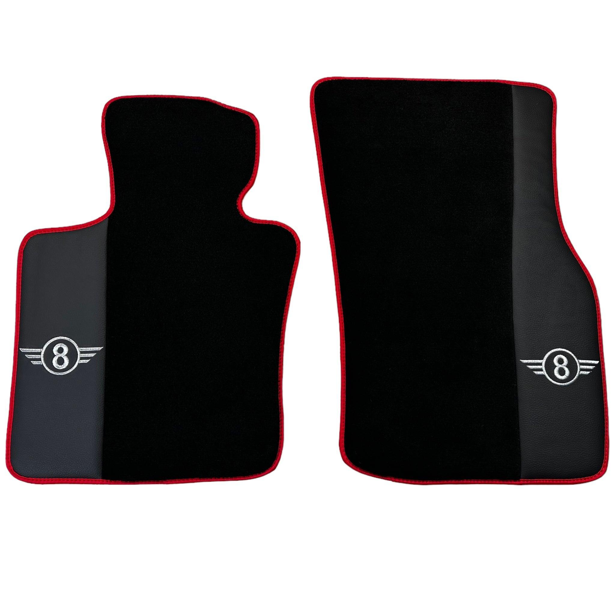 Black Floor Mats for Mini Cooper / One R53 (2001-2007) Cooper S with Leather | Red Trim - AutoWin